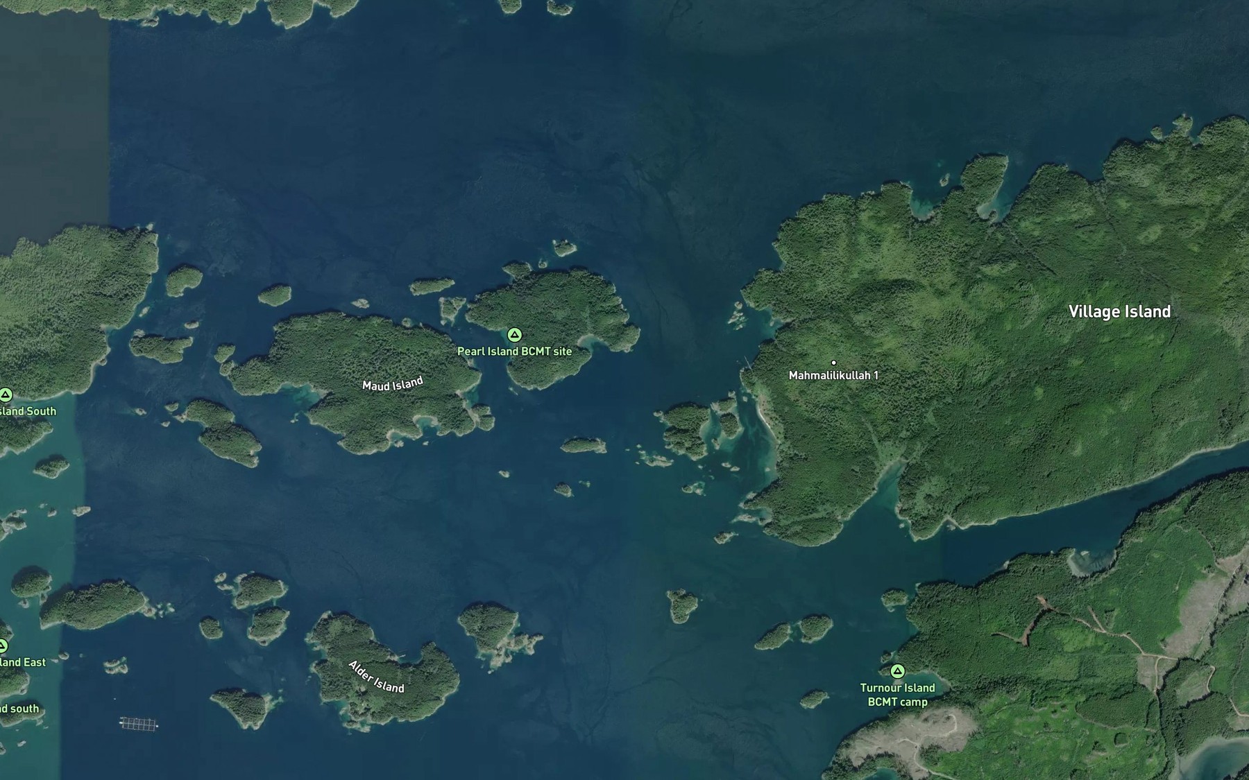 Satellite map of the Eliot Passage