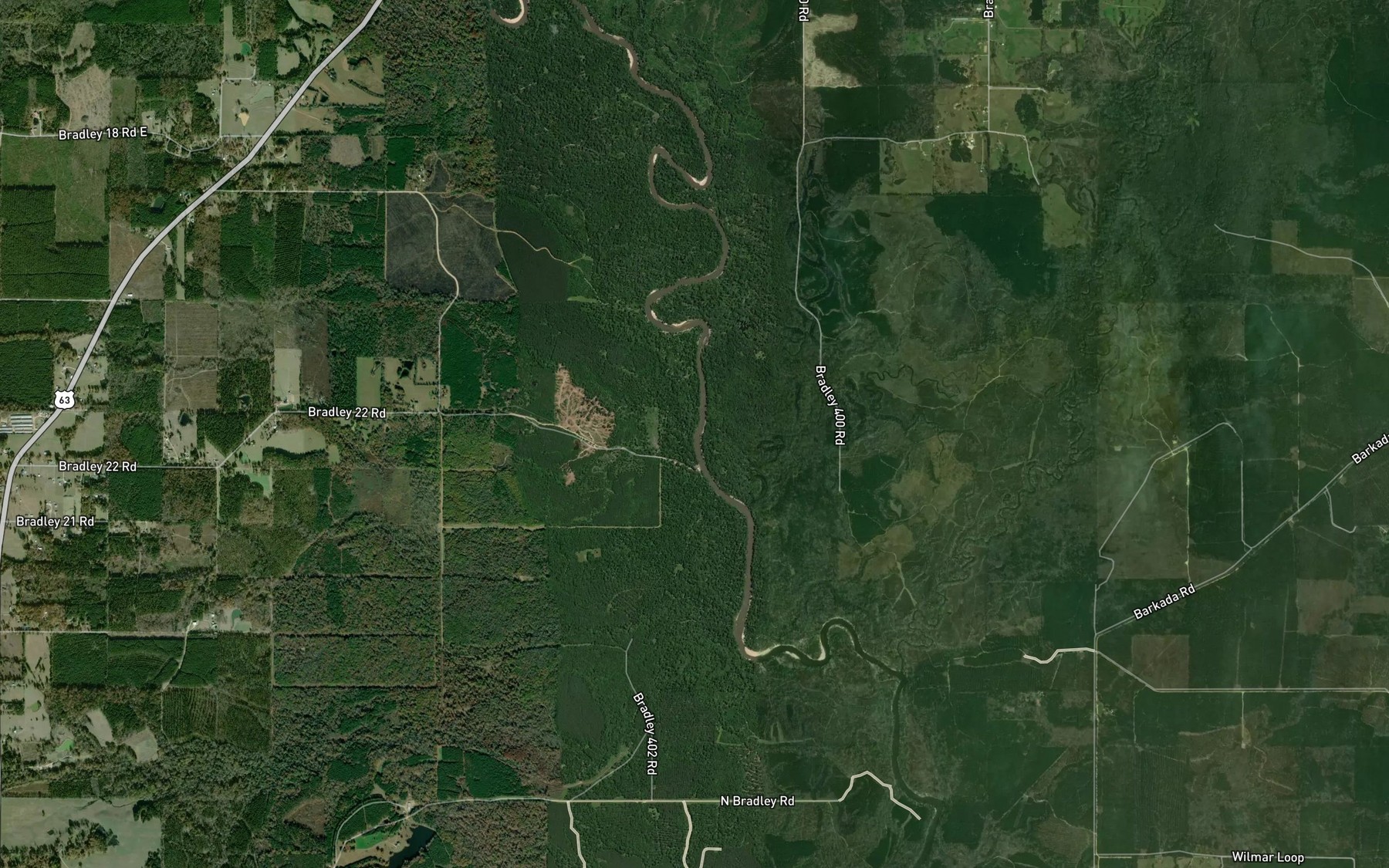 Satellite map of the Crane Creek