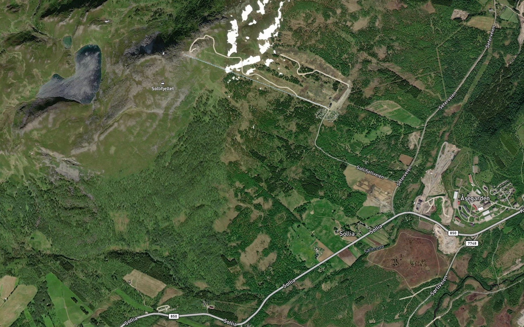 Satellite map of the Indre Finngamelva