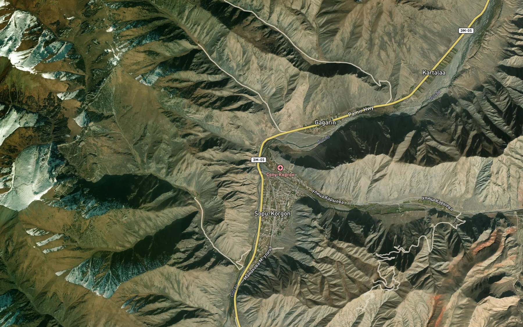 Satellite map of the Terek-Suu