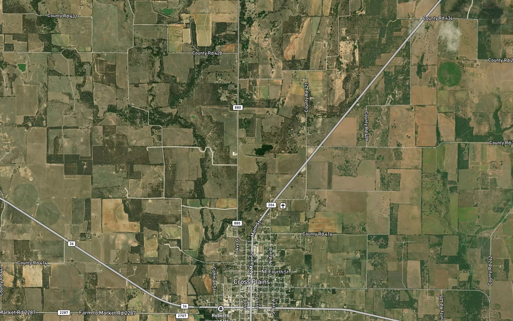 Satellite map of the Soil Conservation Service Site Number 9 Reservoir