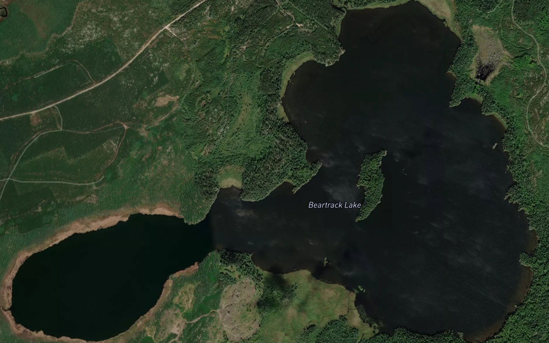 Satellite map of the Beartrack Lake