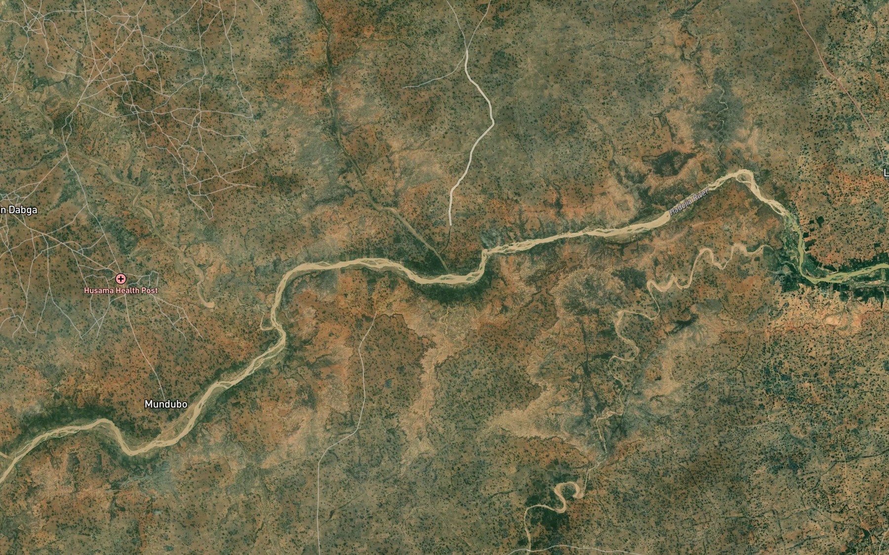 Satellite map of the River Magaga