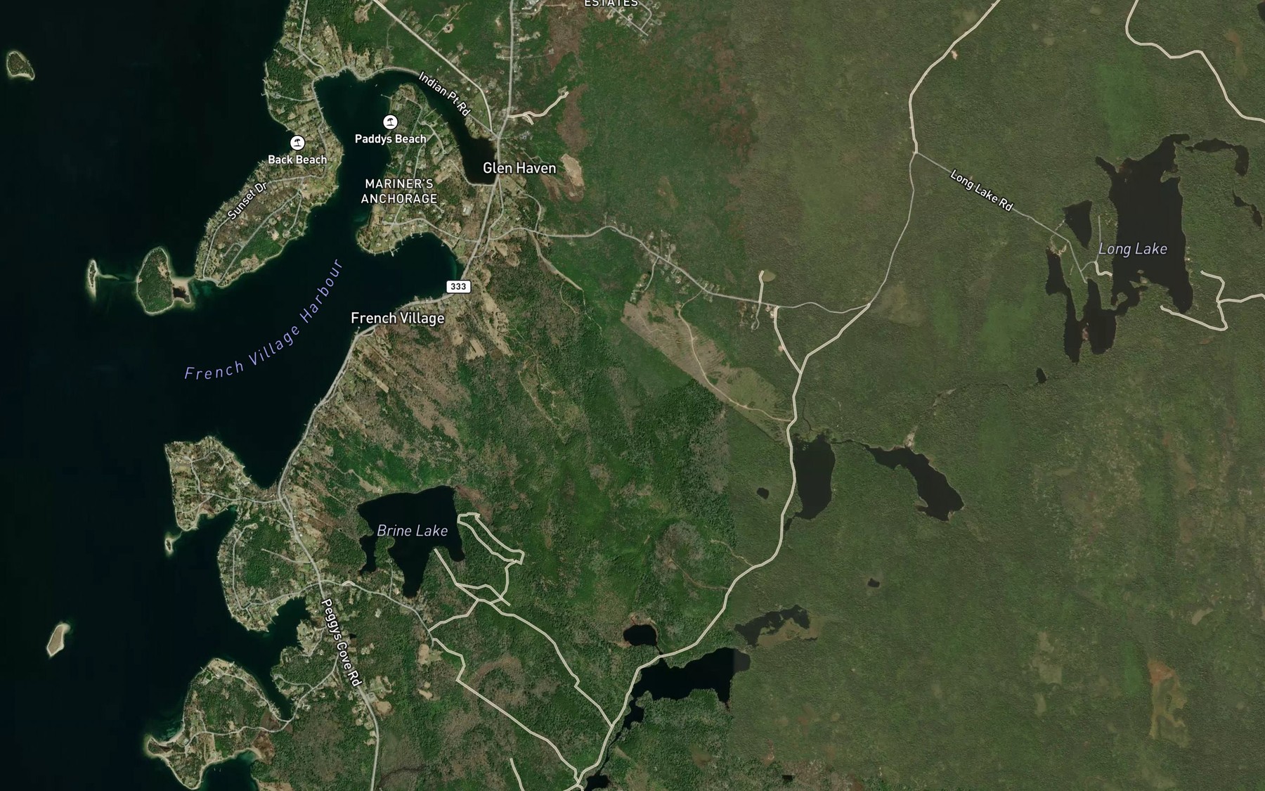 Satellite map of the Bear Hill Puddle