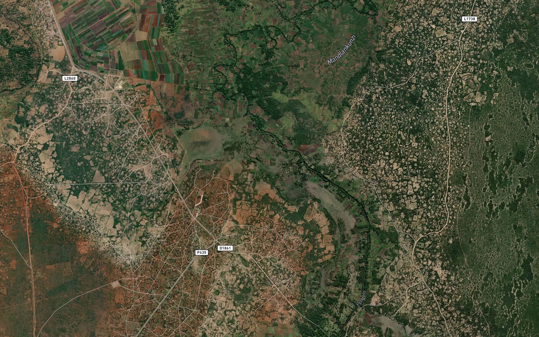 Satellite map of the Ngodo