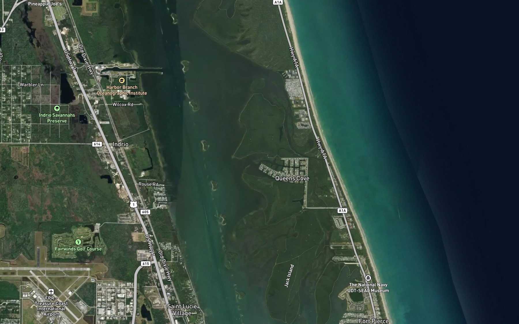 Satellite map of the Garfield Cut