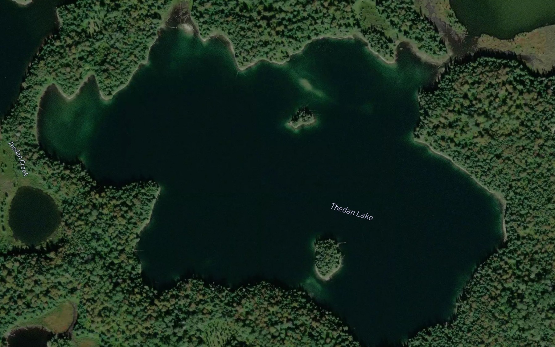 Satellite map of the Thedan Lake