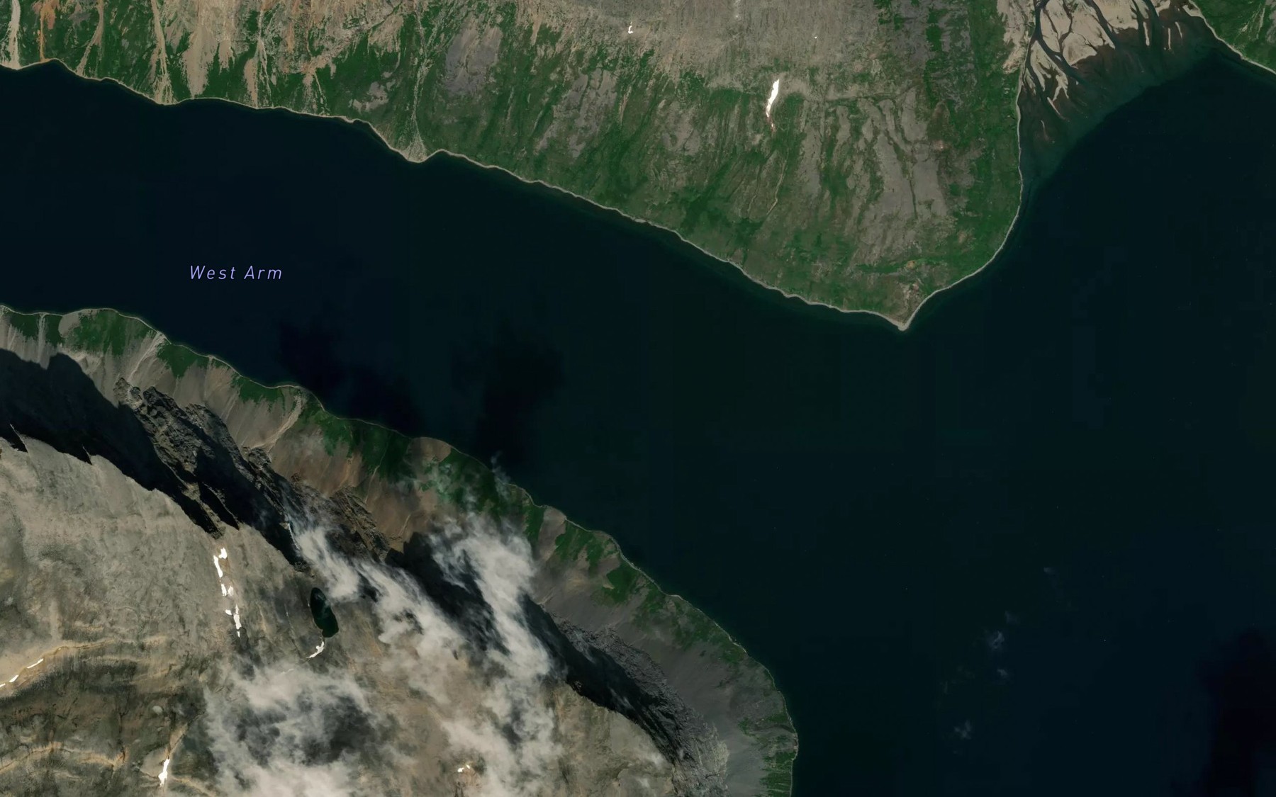 Satellite map of the West Arm