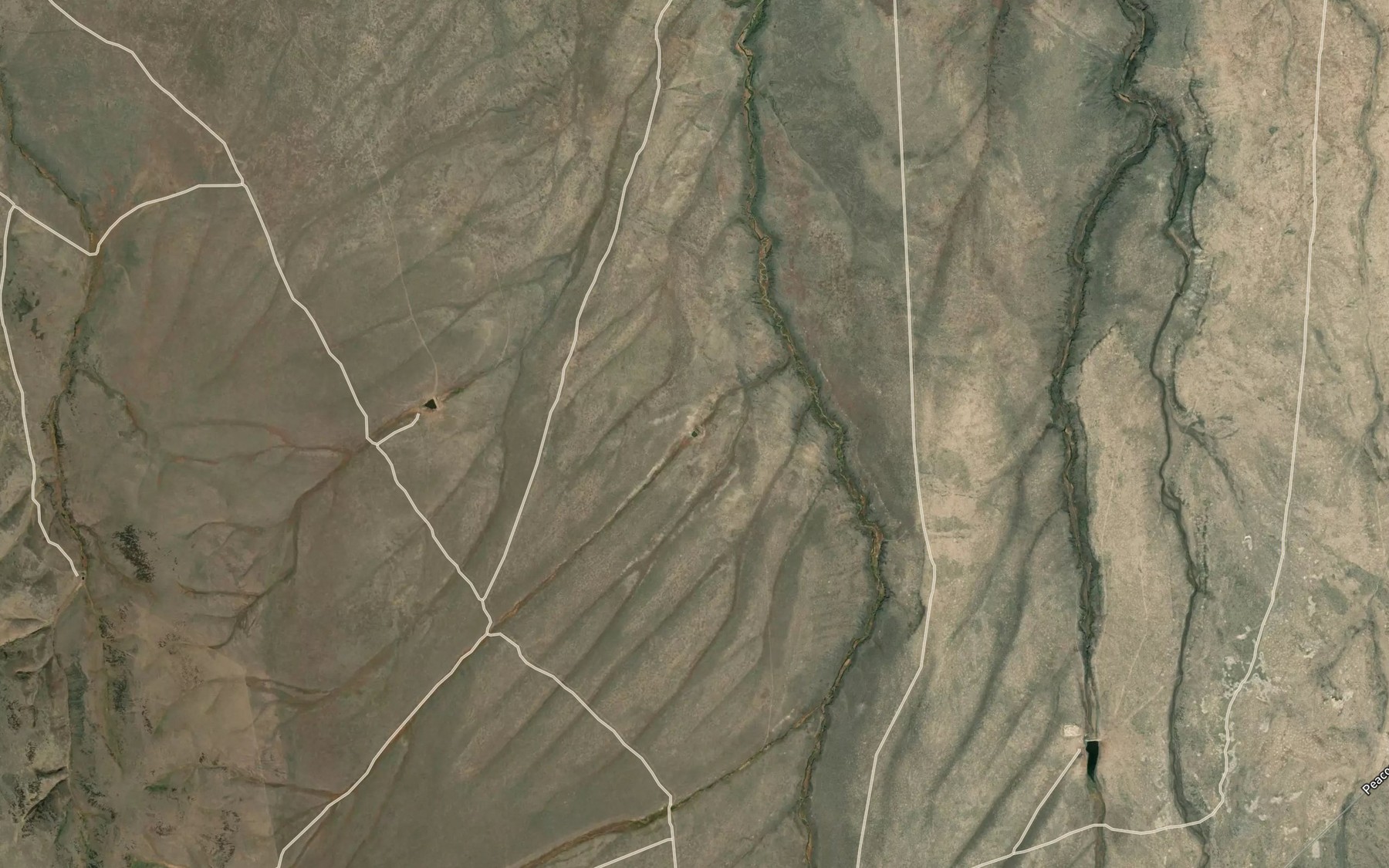 Satellite map of the Flat Tire Reservoir