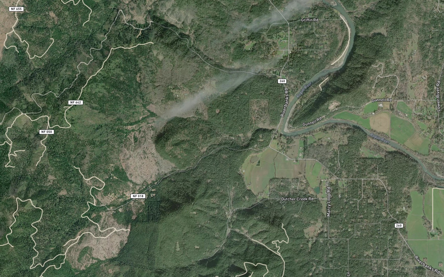 Satellite map of the Slate Creek