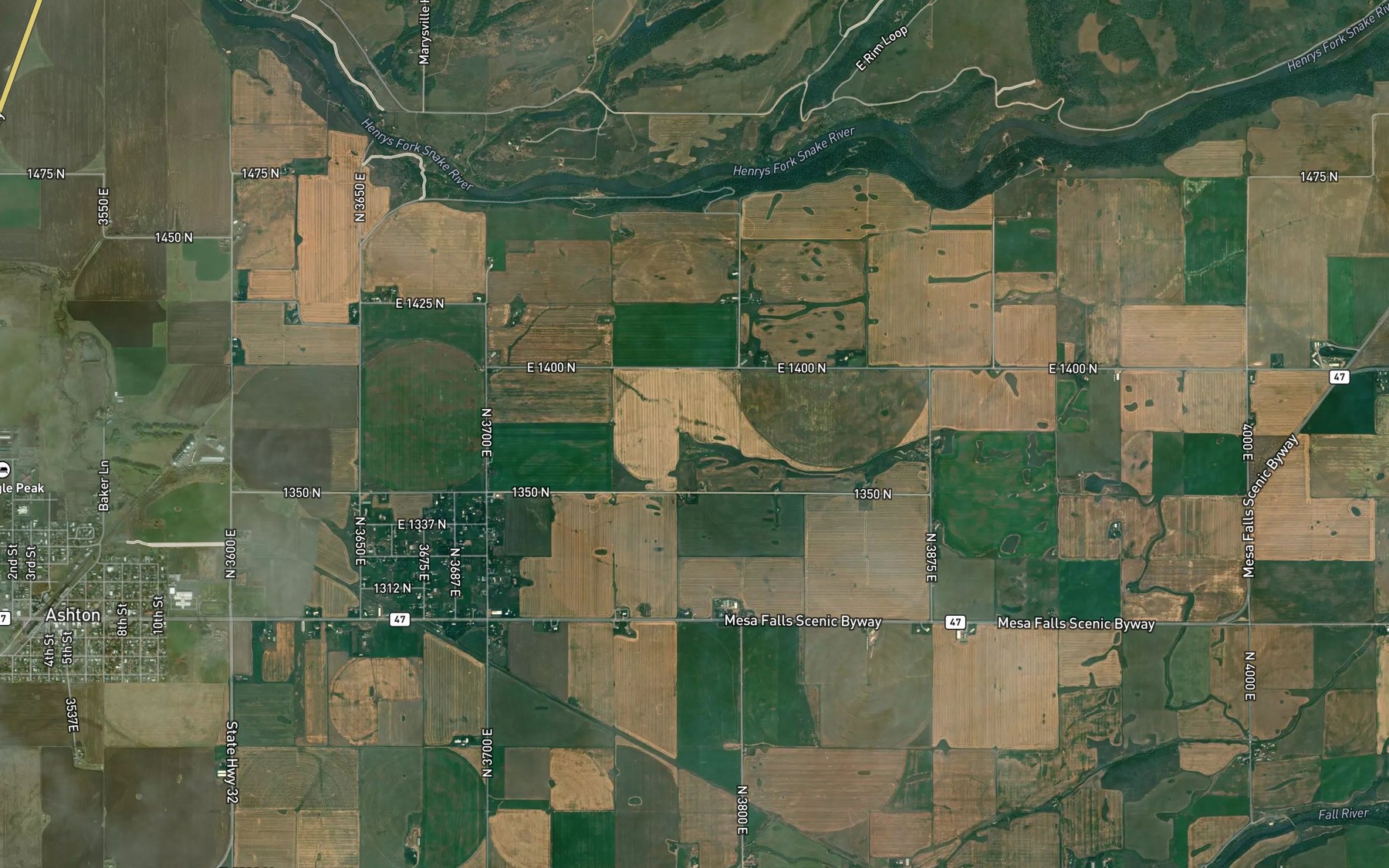 Satellite map of the North Lateral Marysville Canal
