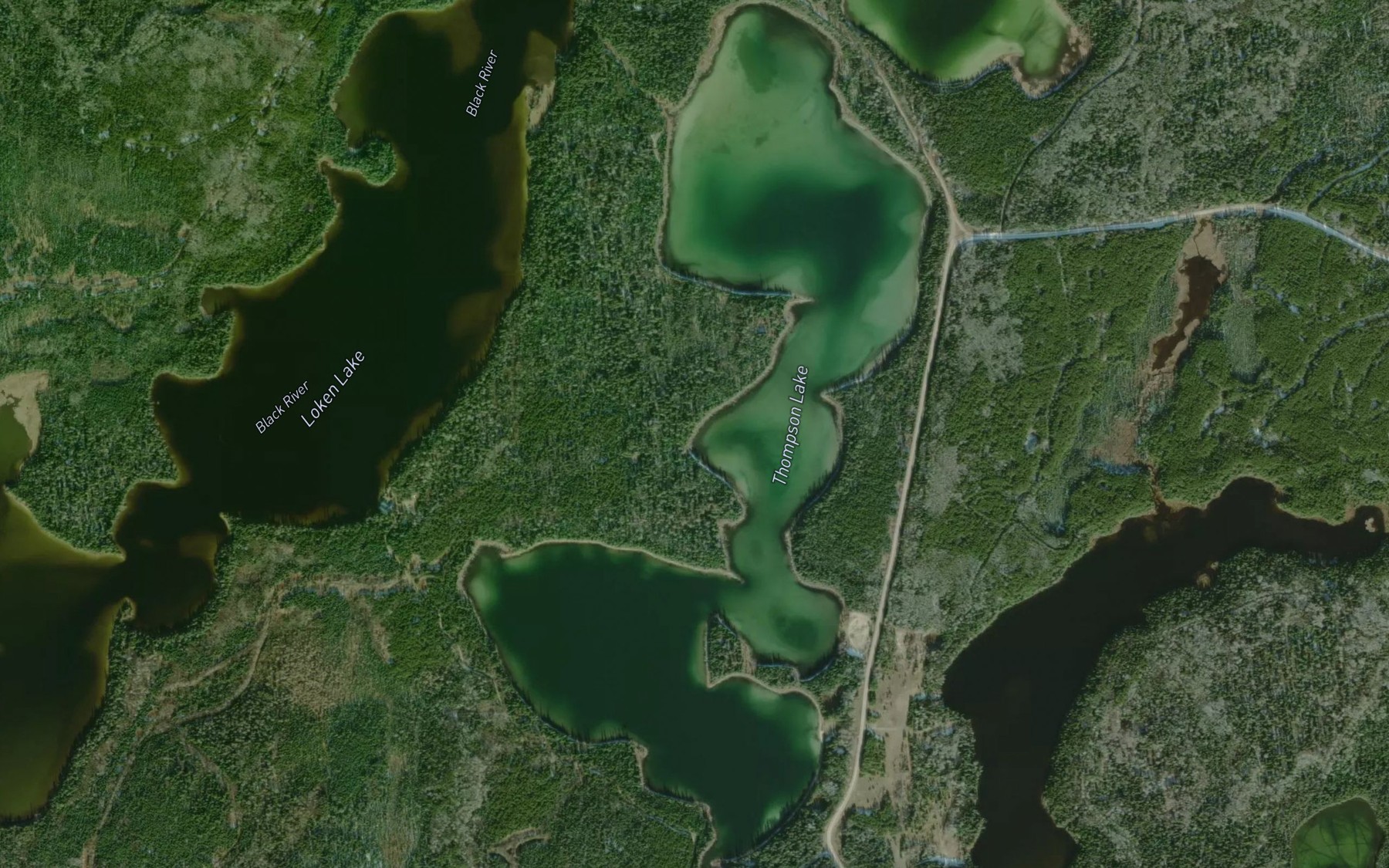Satellite map of the Thompson Lake