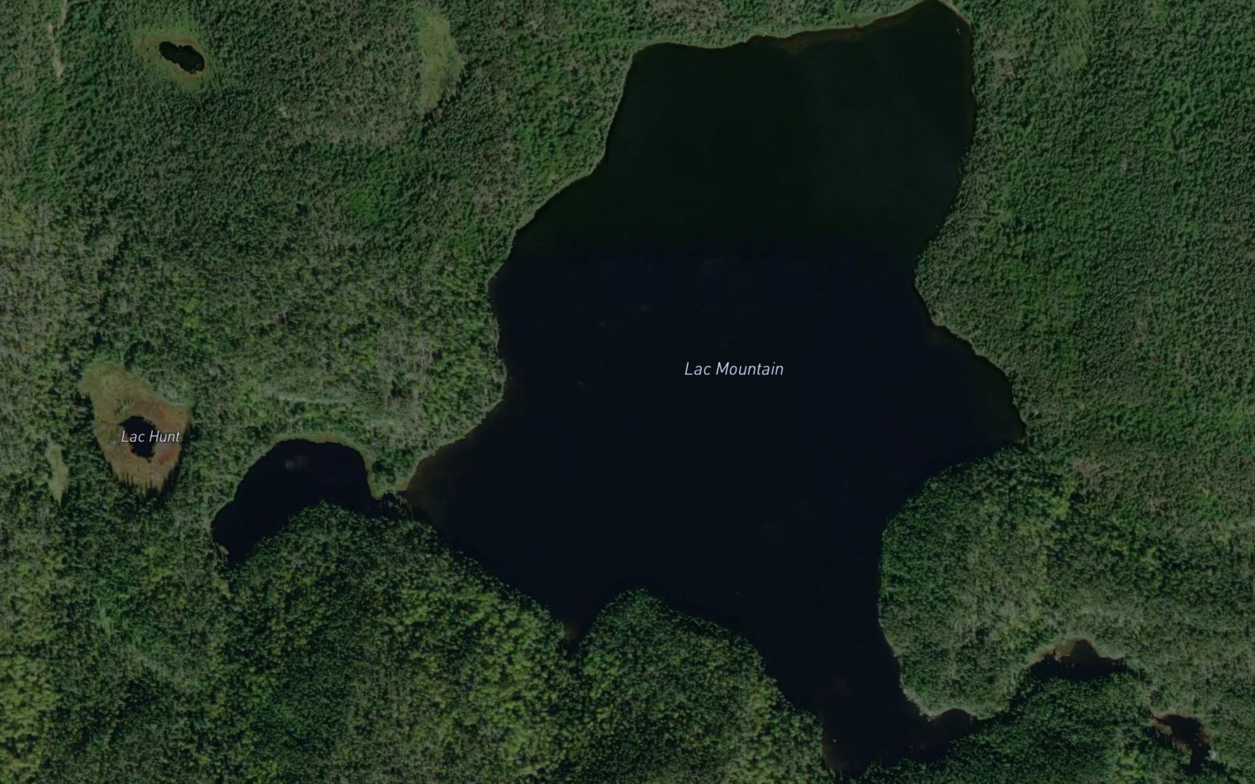 Satellite map of the Lac Mountain