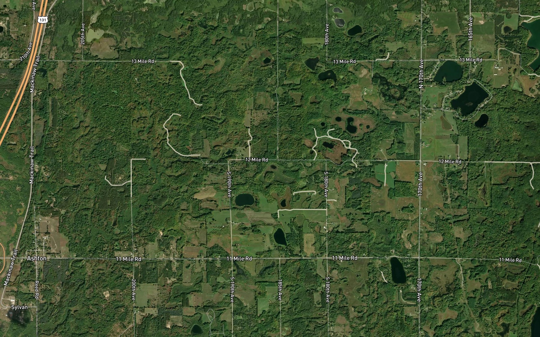 Satellite map of the Halfmoon Lake