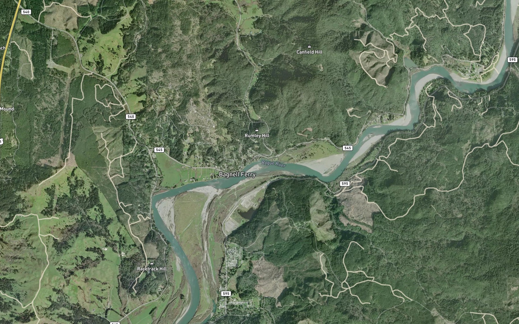 Satellite map of the Squaw Creek