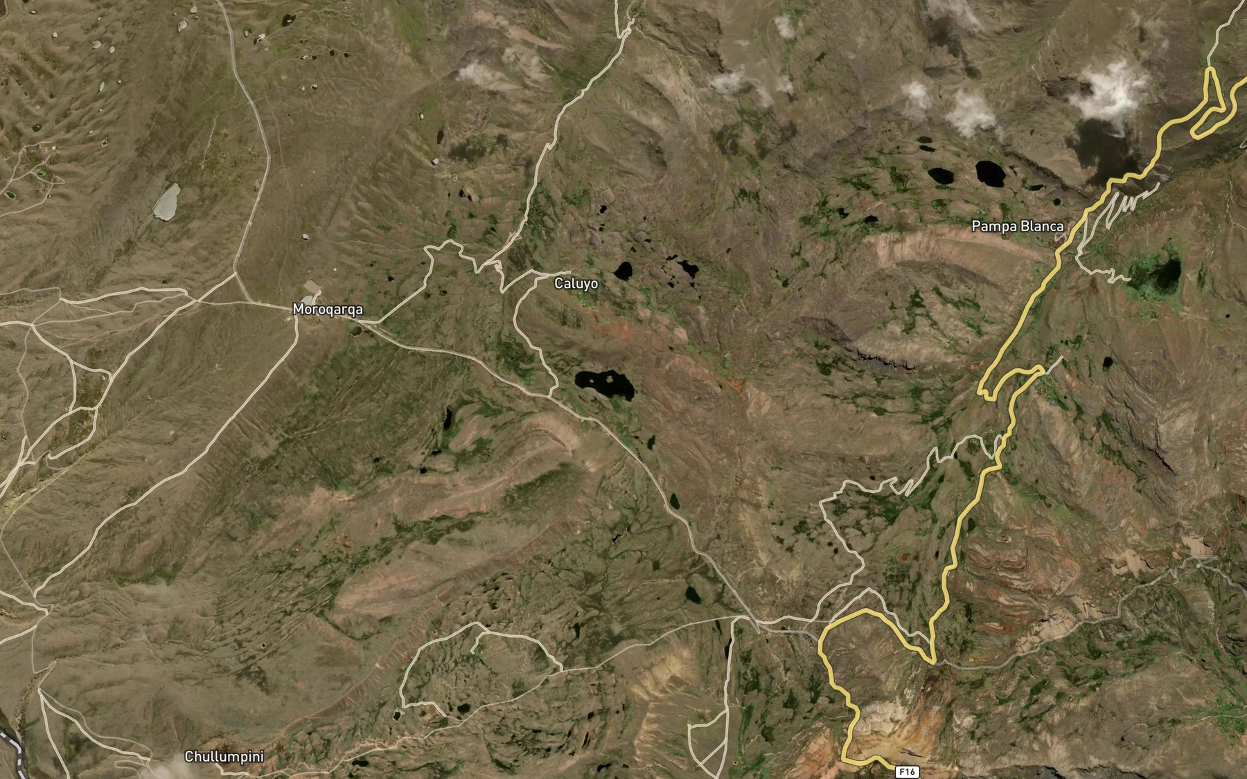 Satellite map of the Laguna Sora Khocha