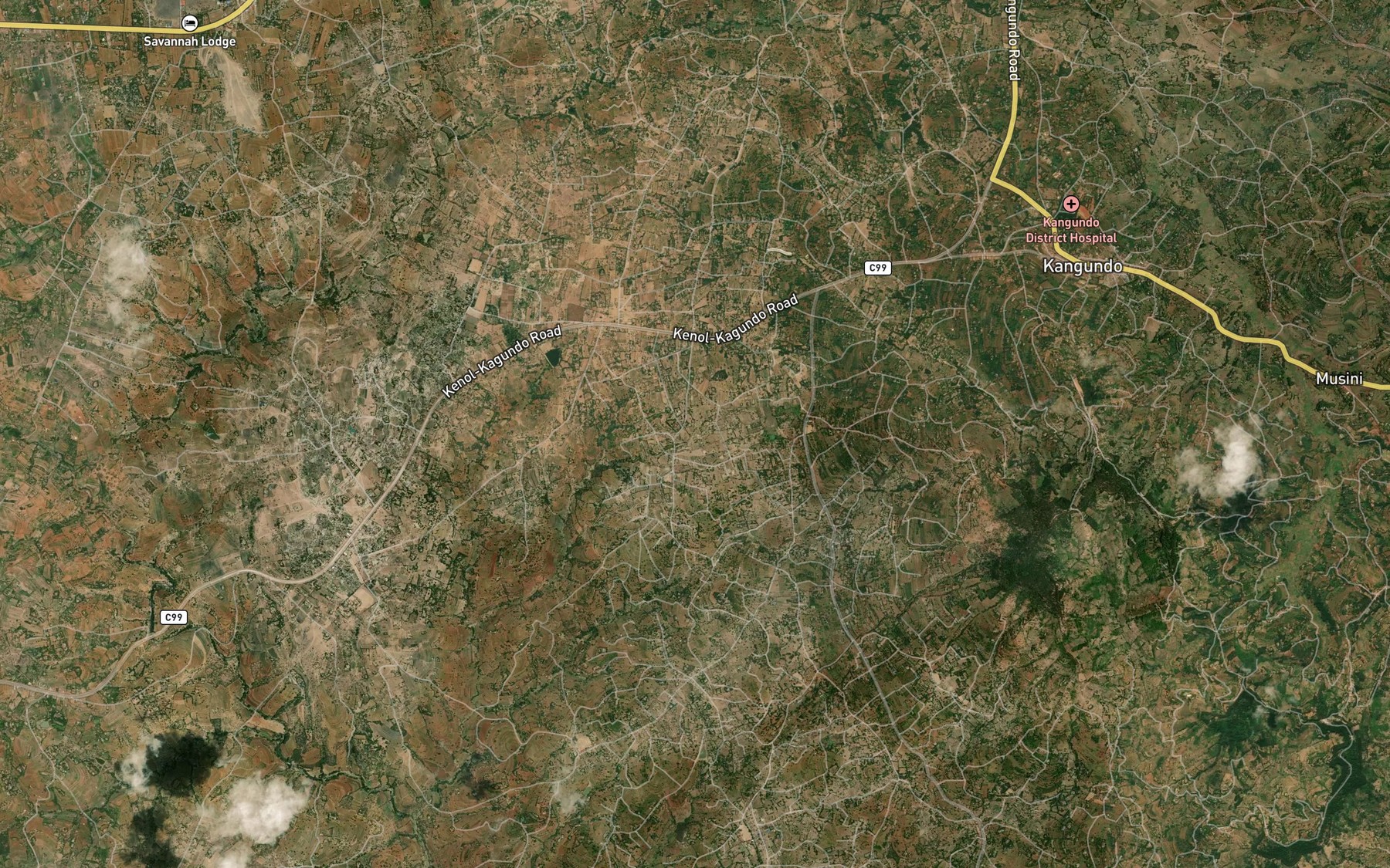 Satellite map of the Matetani Dam