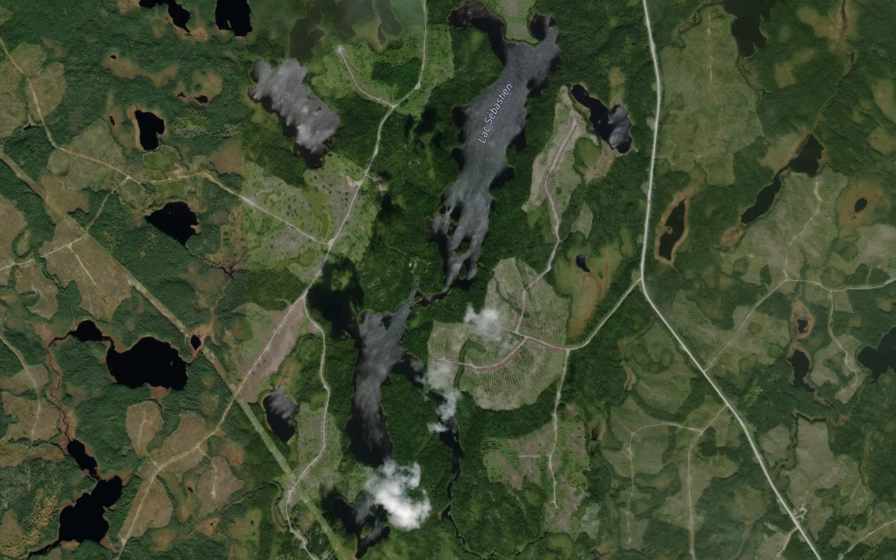 Satellite map of the Lac Sebastien