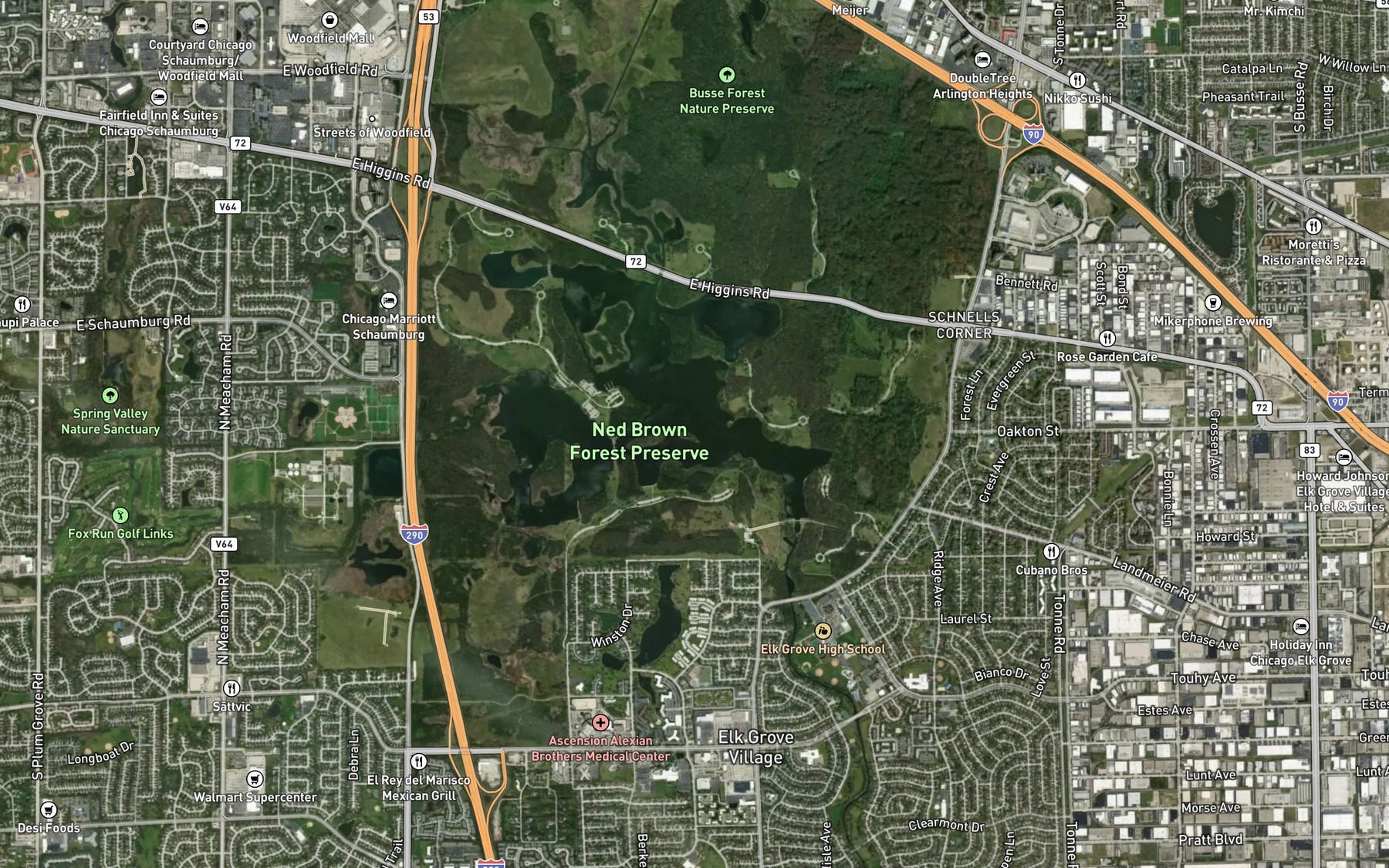 Satellite map of the West Branch Salt Creek