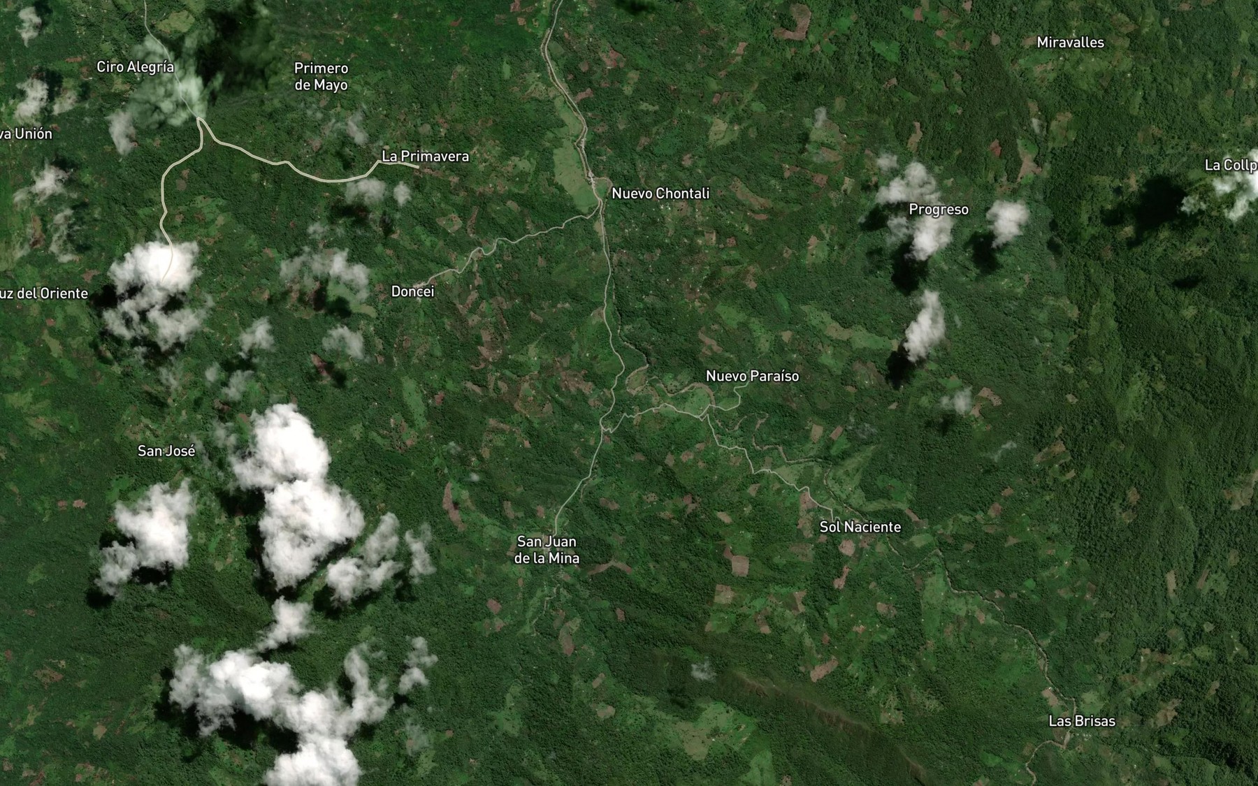 Satellite map of the Quebrada La Mina