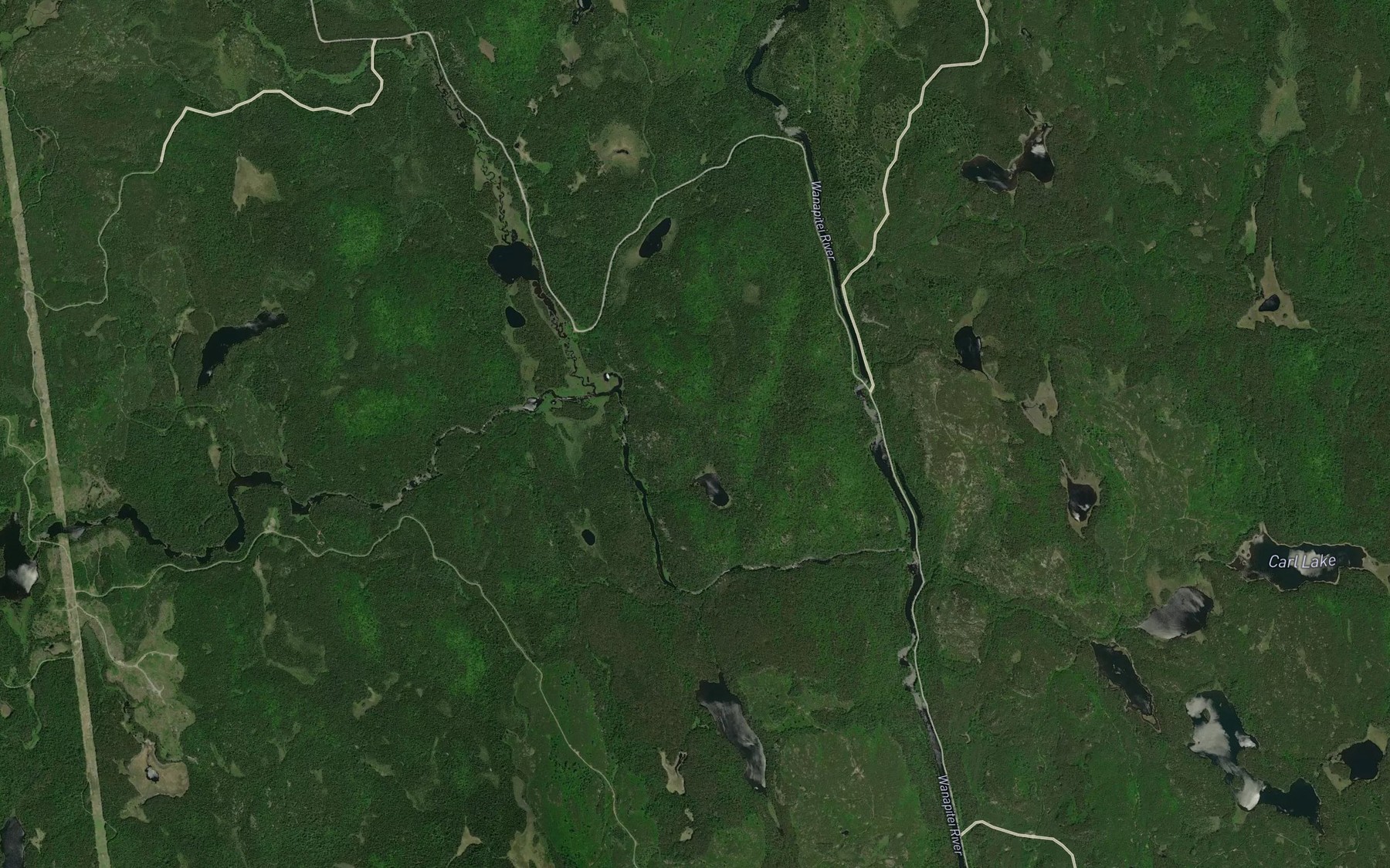 Satellite map of the Neault Creek