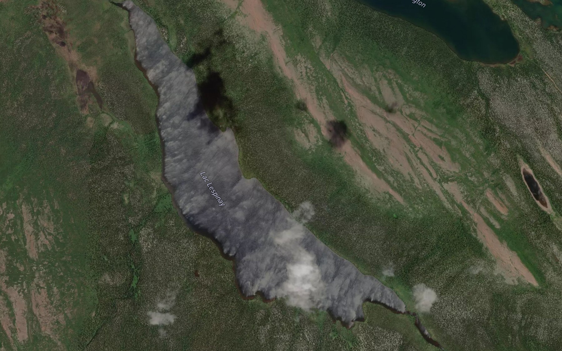 Satellite map of the Lac Lespinay