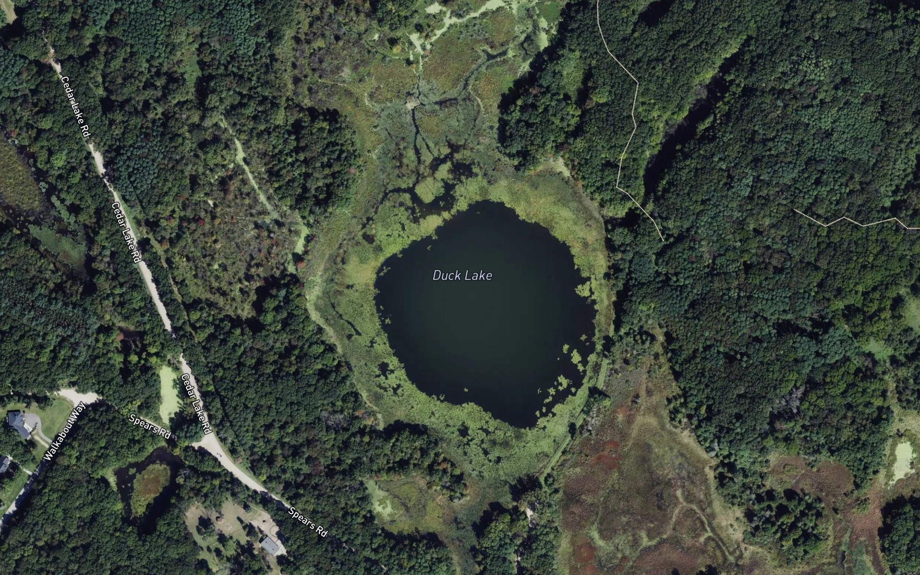 Satellite map of the Duck Lake