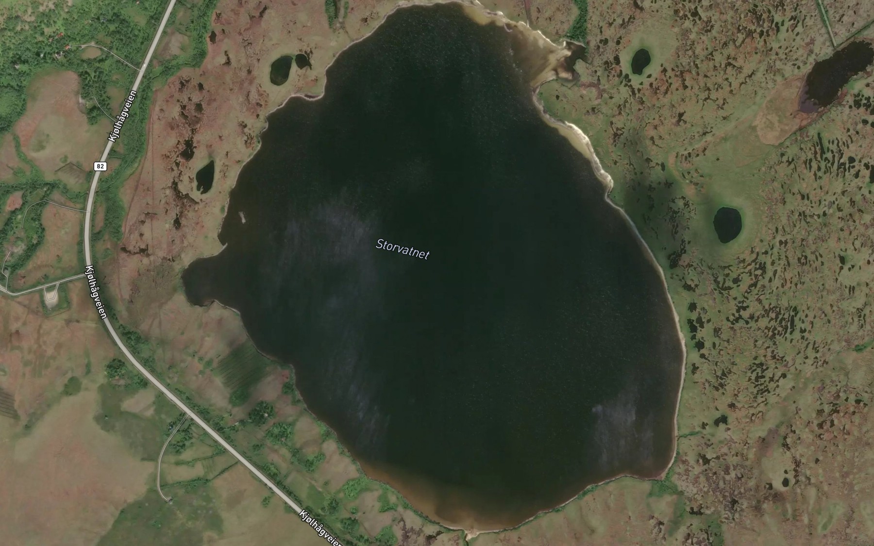 Satellite map of the Storvatnet
