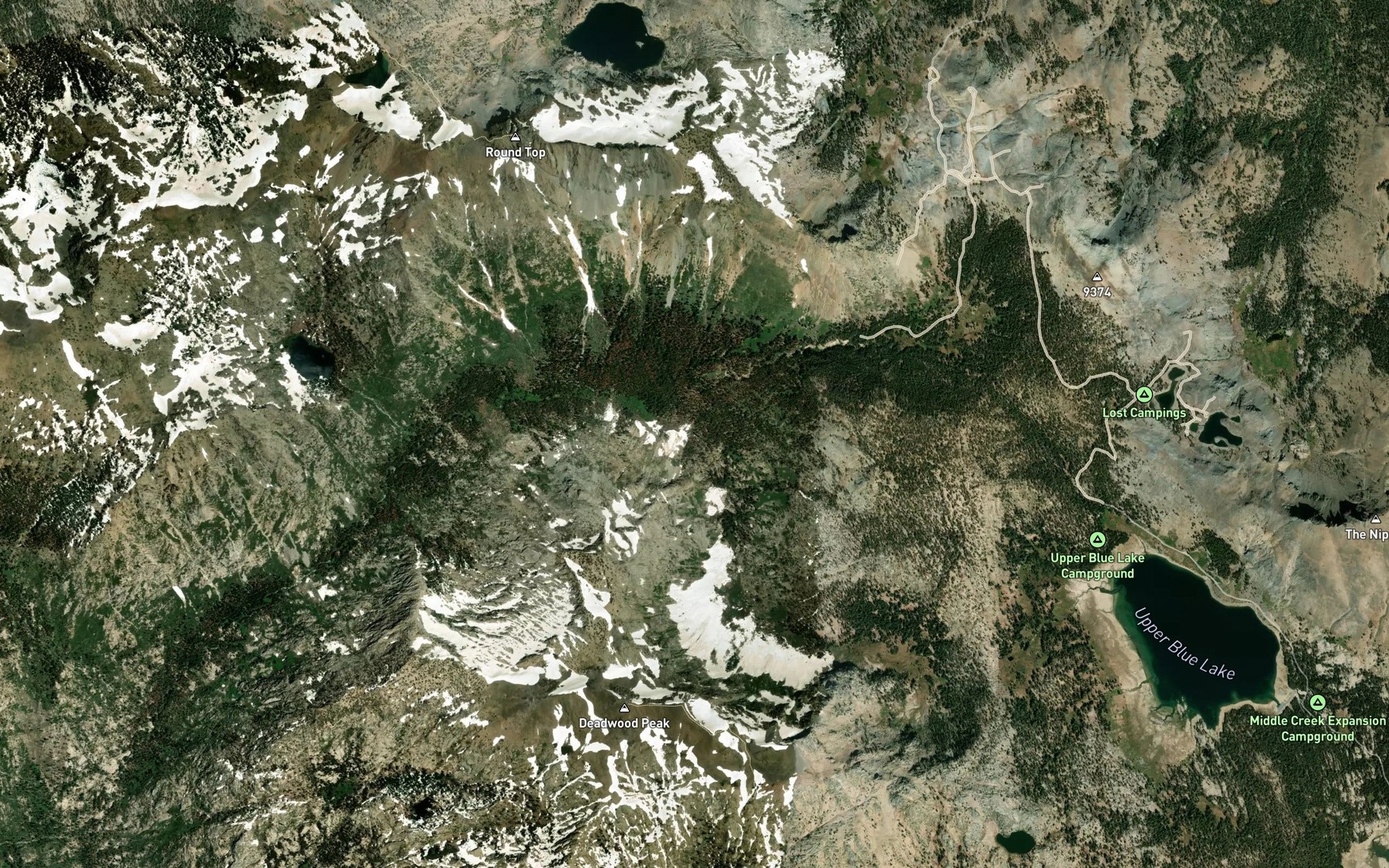 Satellite map of the Devils Creek