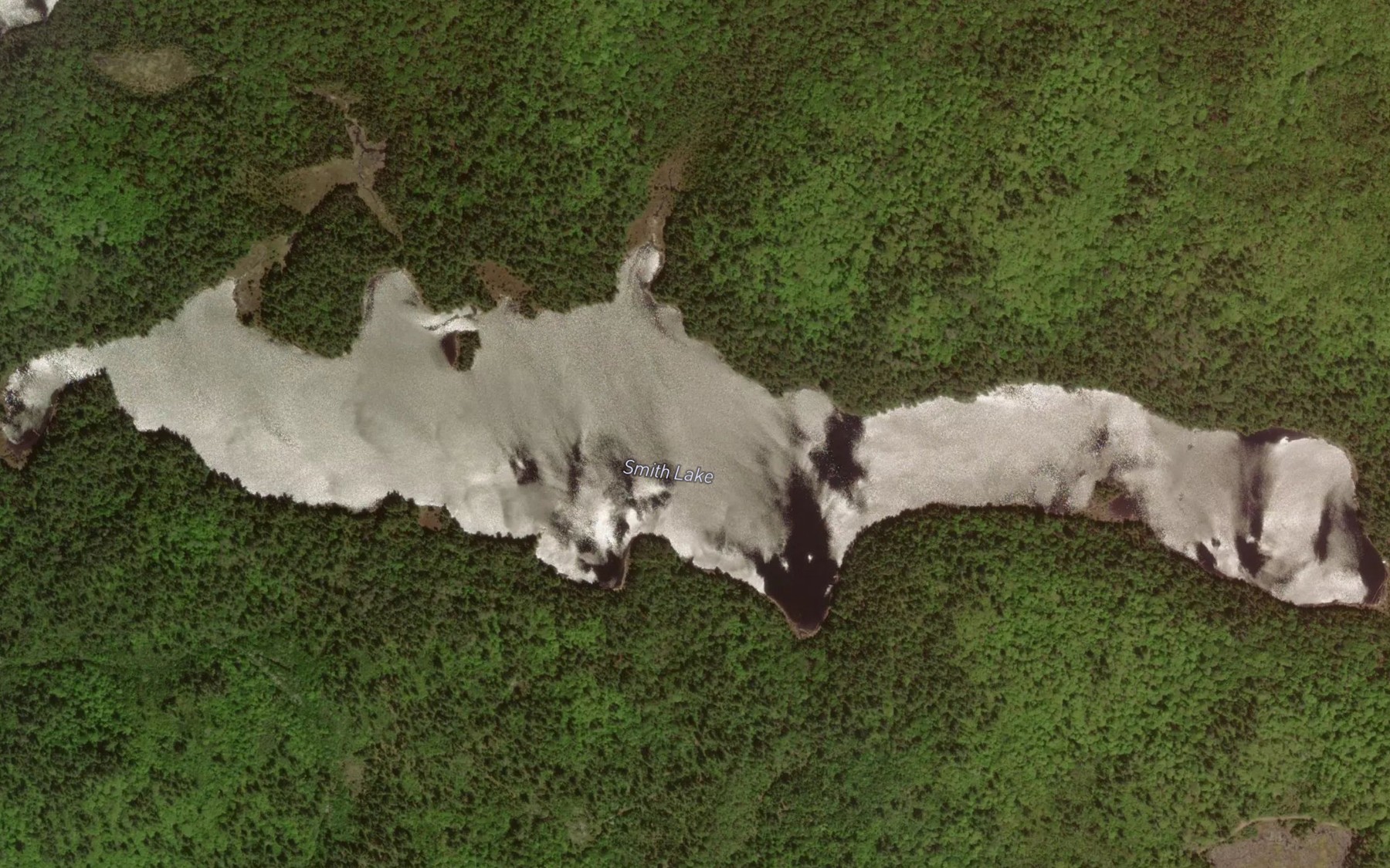 Satellite map of the Smith Lake