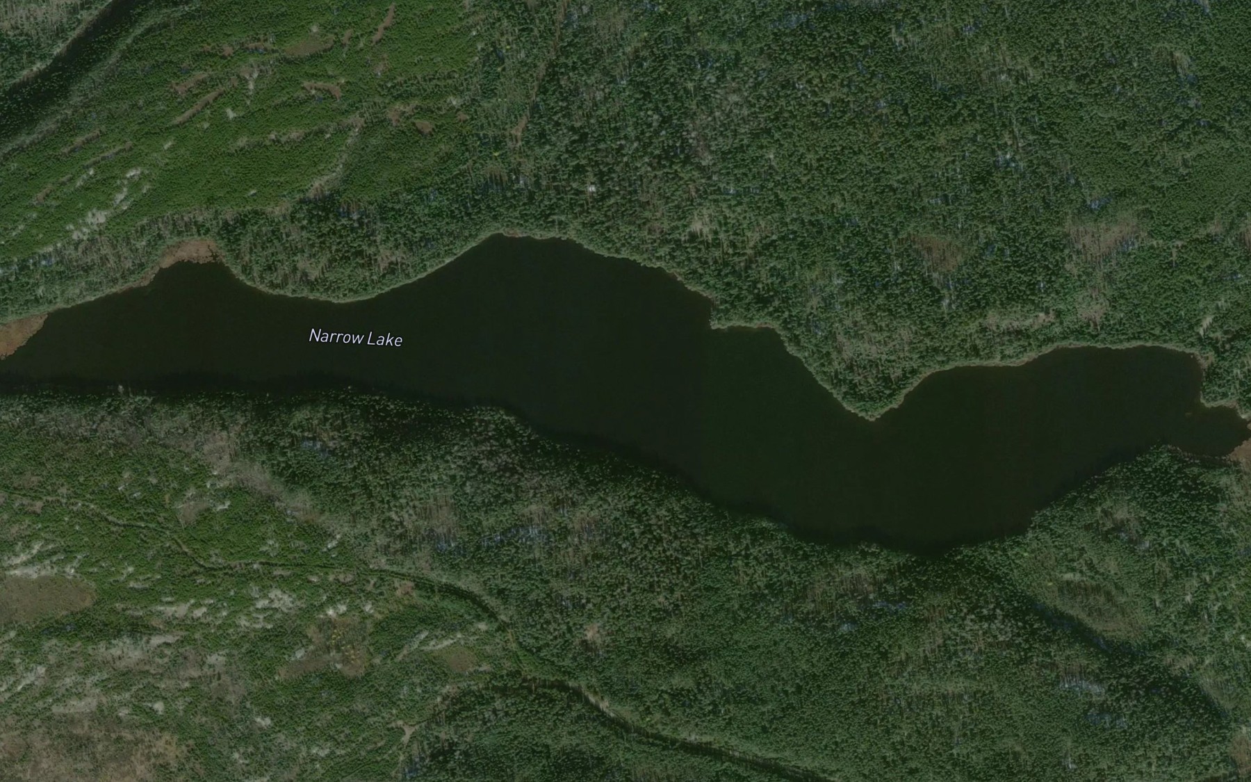 Satellite map of the Narrow Lake