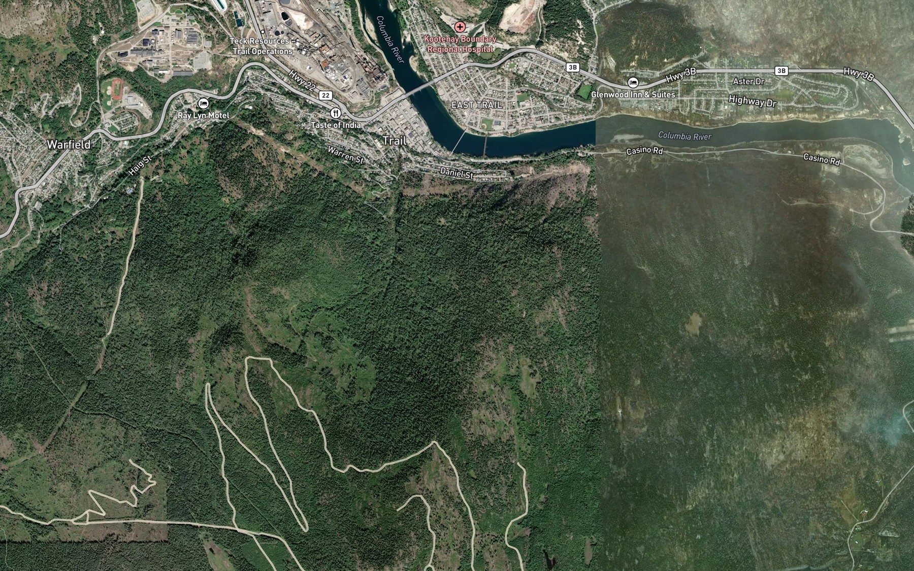 Satellite map of the Gorge Creek