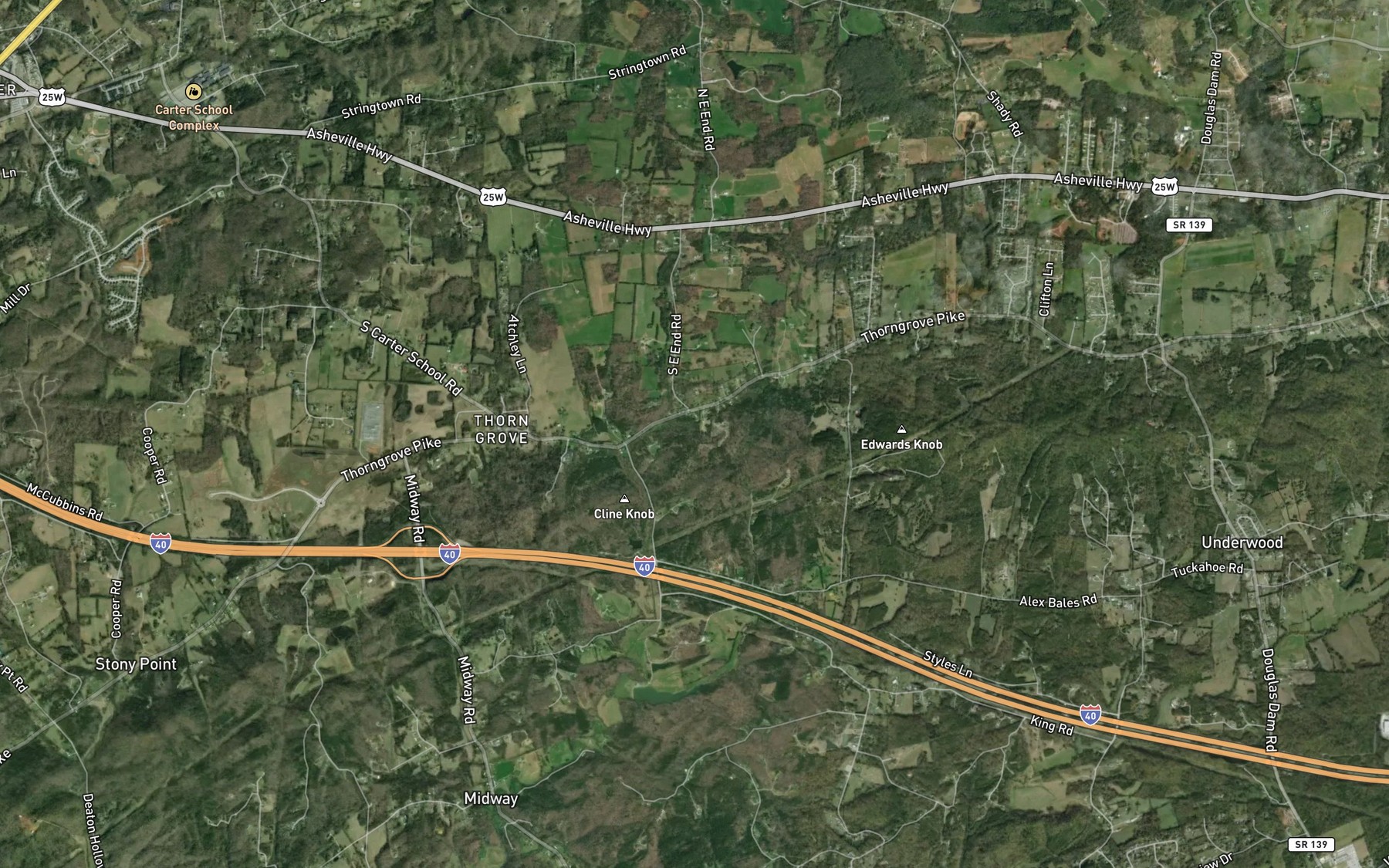 Satellite map of the Mill Pond
