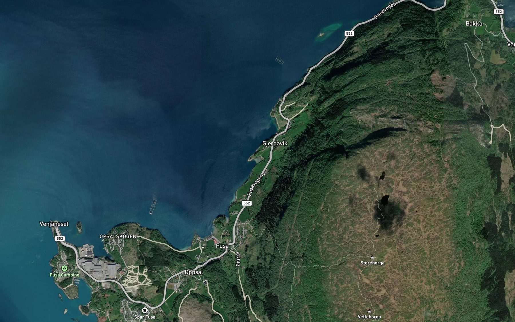 Satellite map of the Gjerdavika