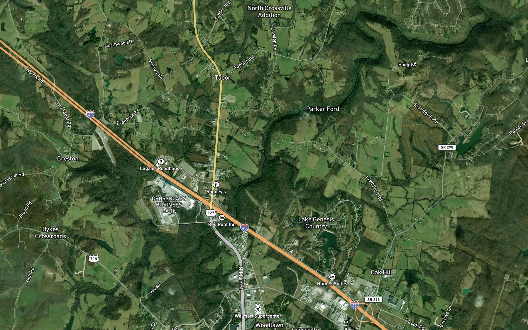 Satellite map of the Procter Creek