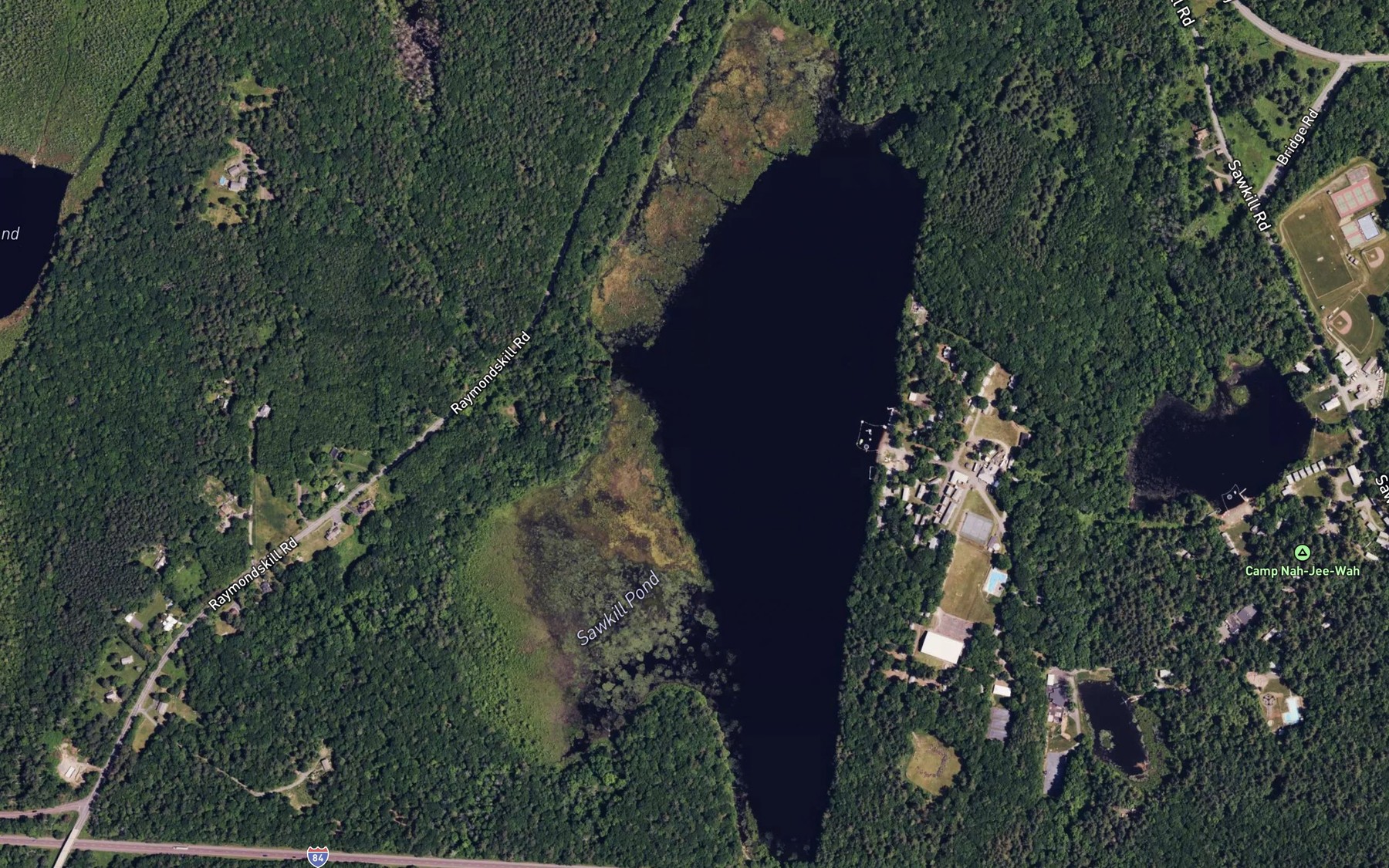 Satellite map of the Sawkill Pond
