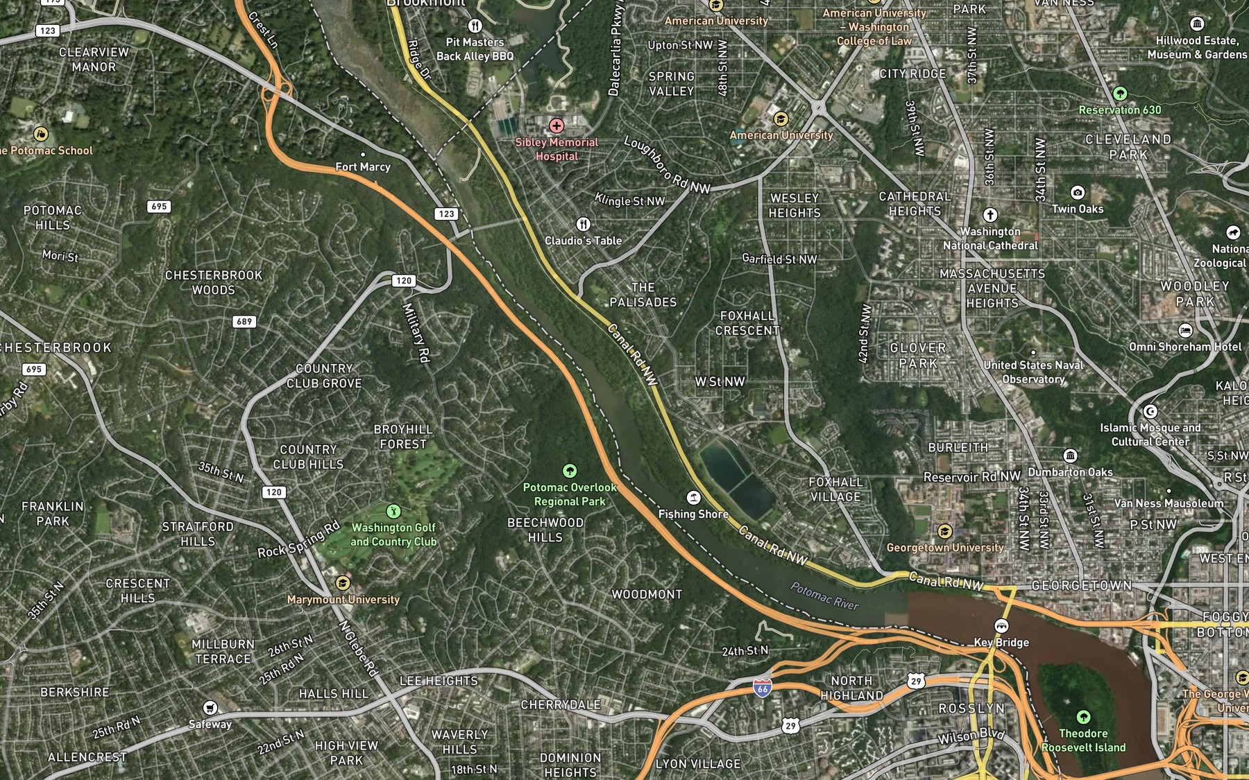 Satellite map of the Fletchers Cove