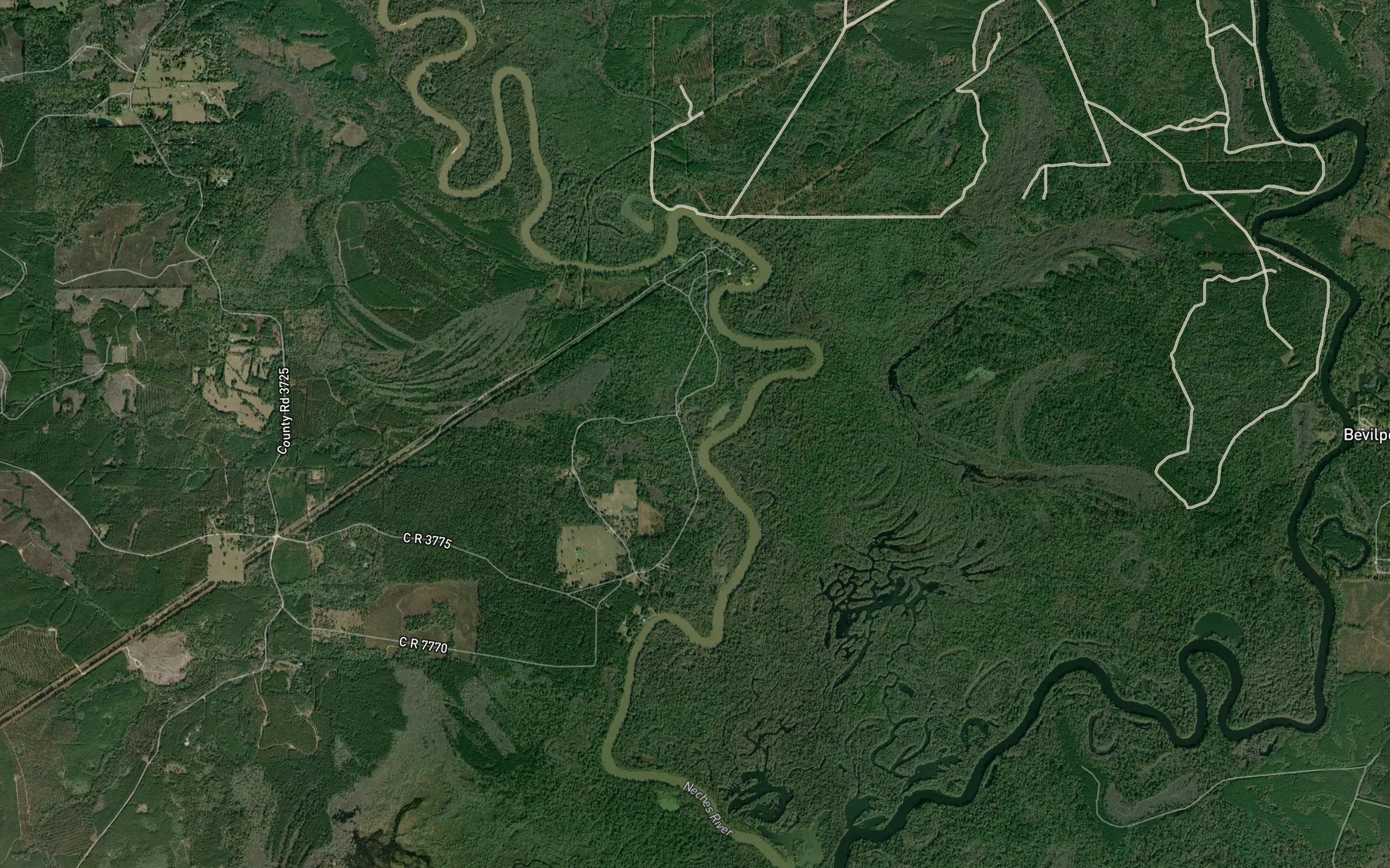 Satellite map of the Overton Lake