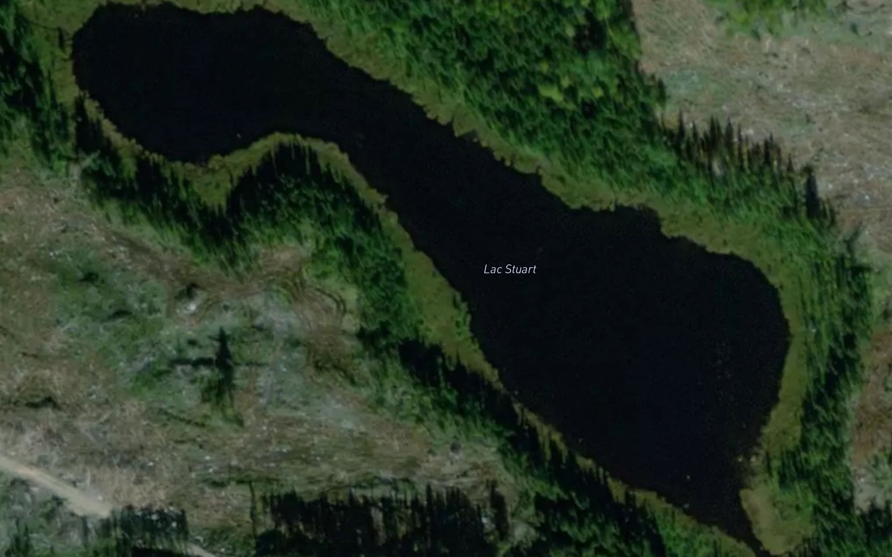 Satellite map of the Lac Stuart