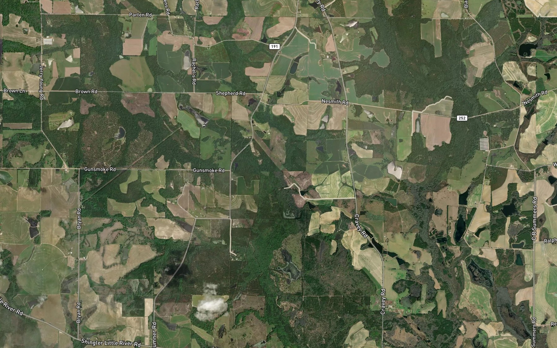 Satellite map of the Lime Sink Creek