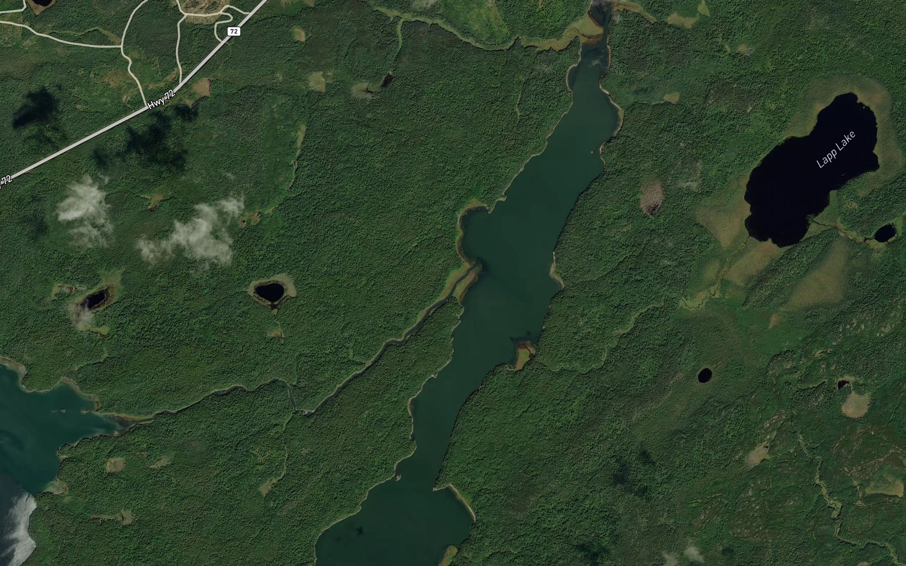 Satellite map of the Sandy River