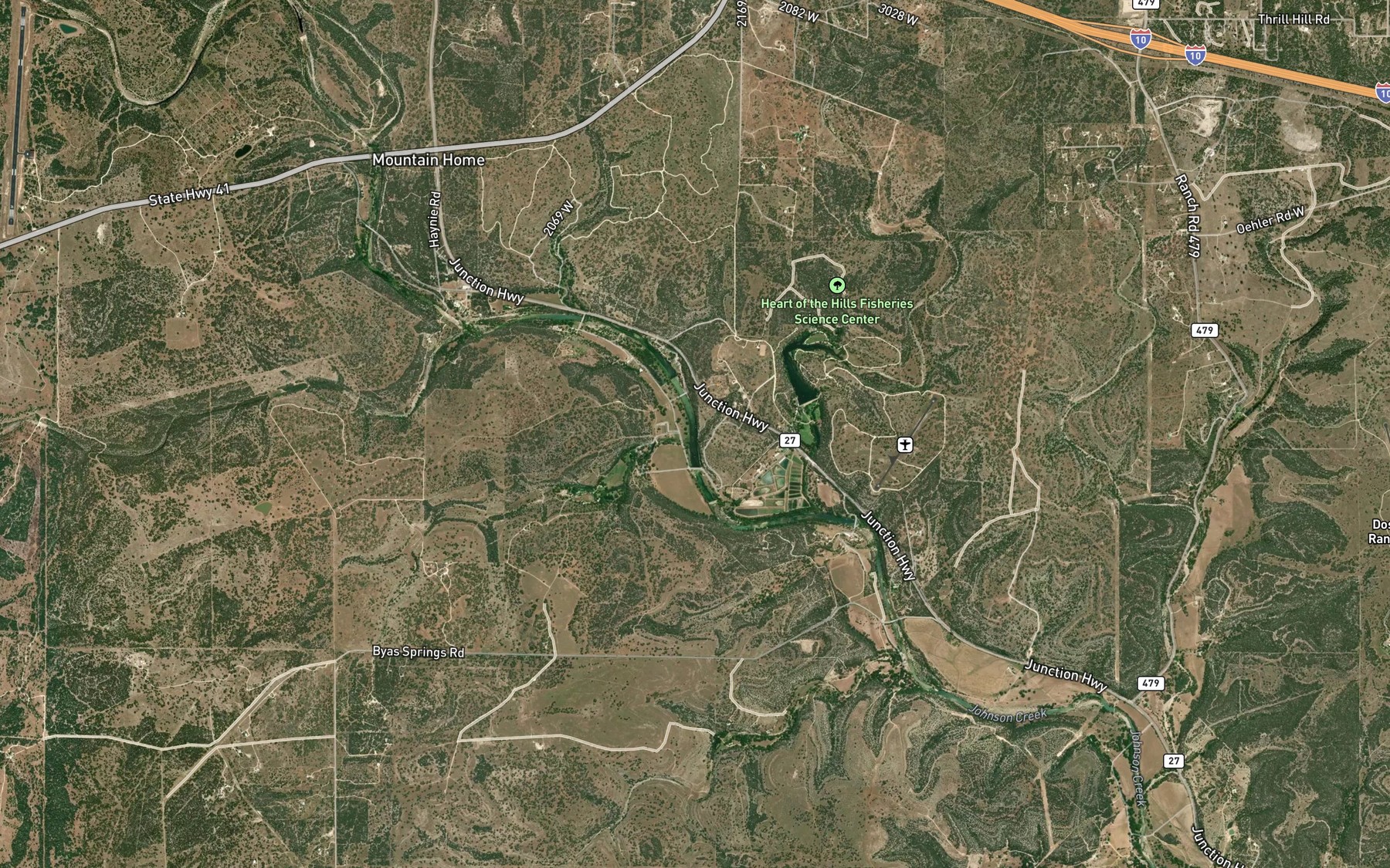Satellite map of the Spring Creek