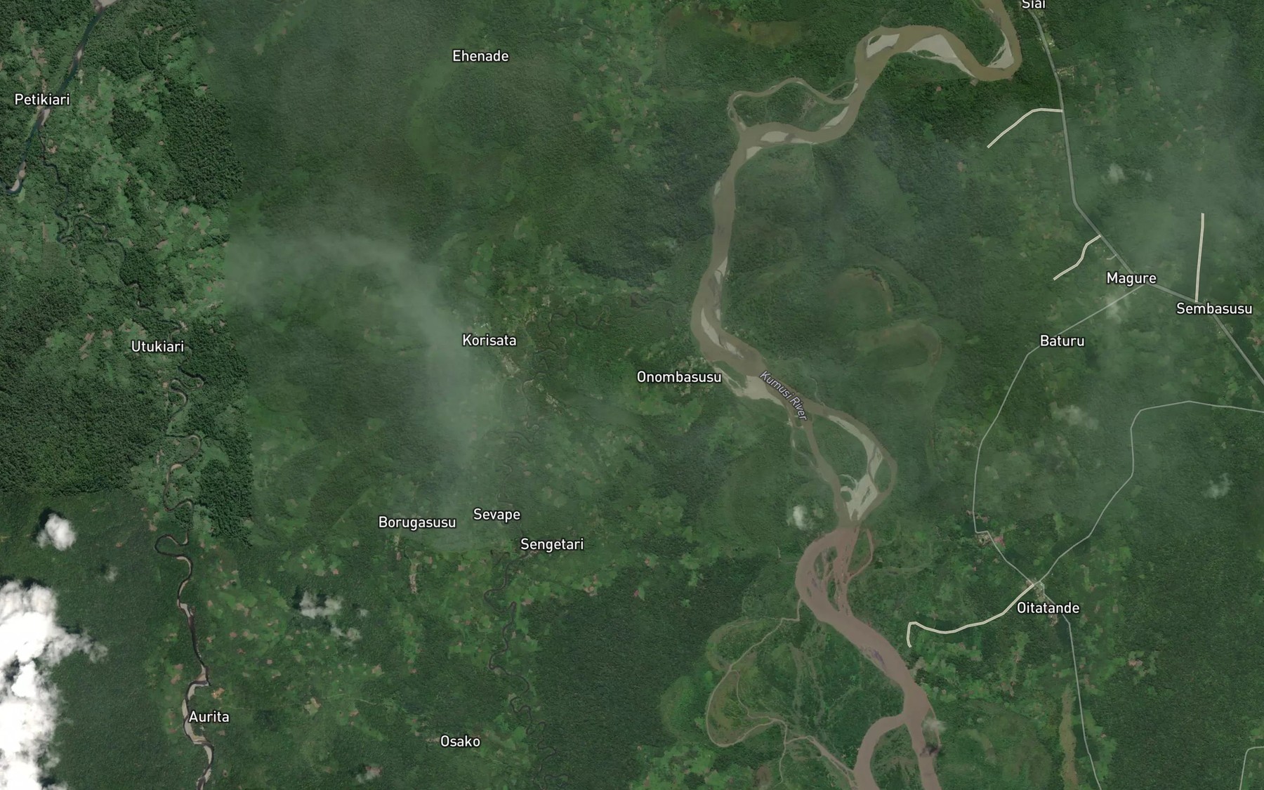 Satellite map of the Koinapa Creek