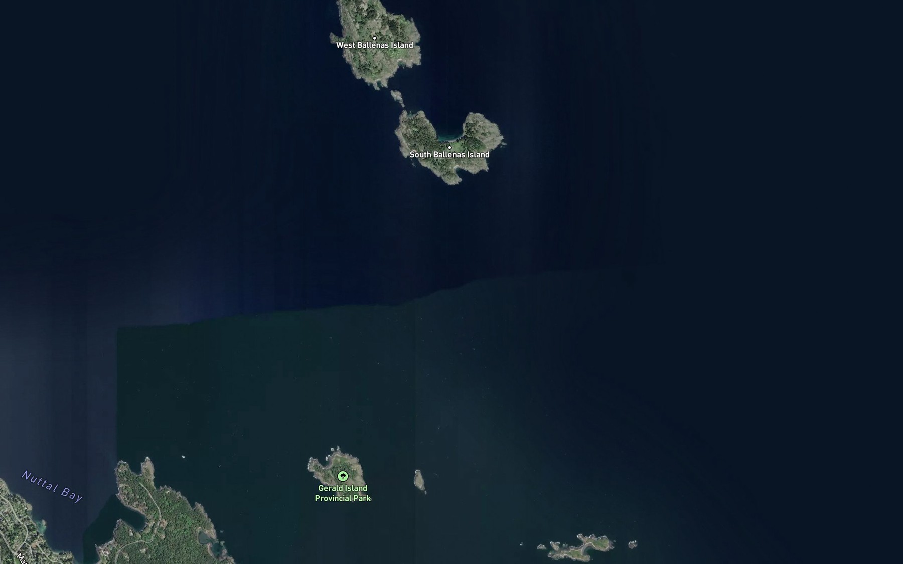 Satellite map of the Ballenas Channel