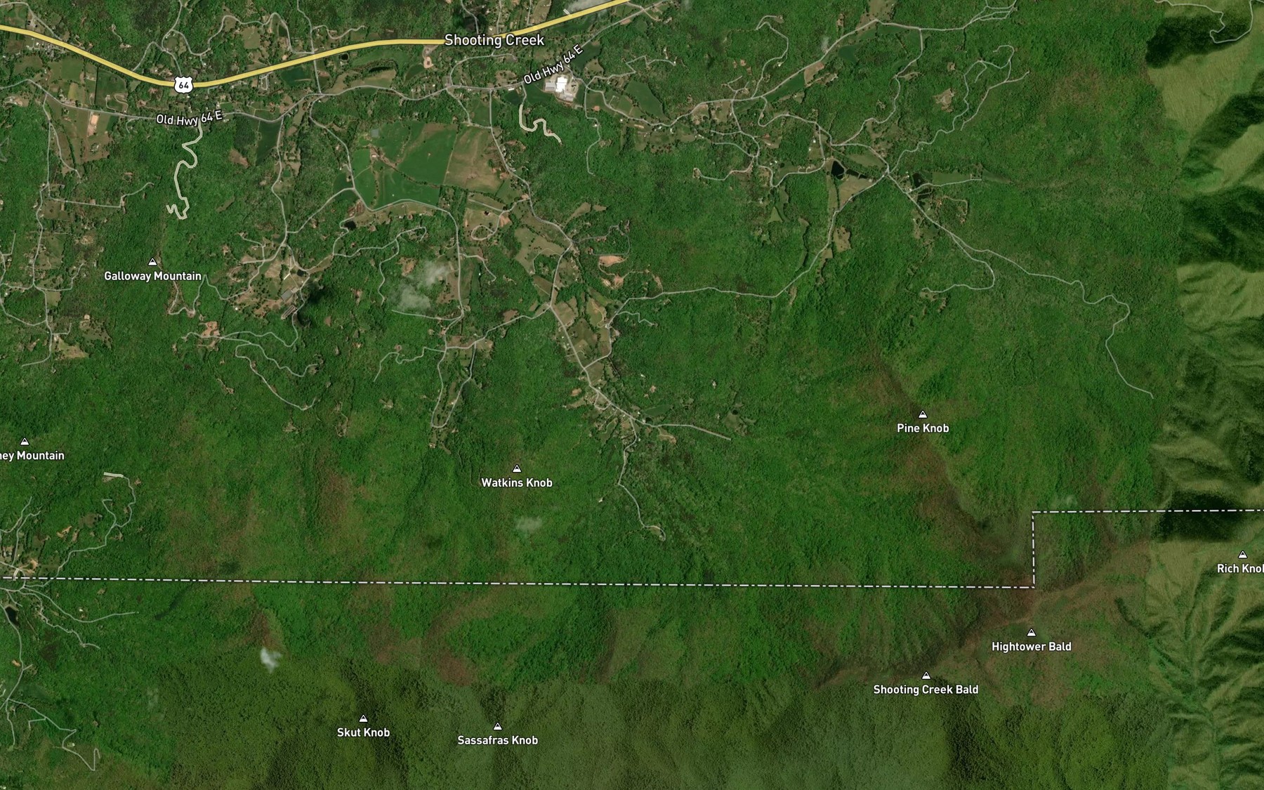 Satellite map of the Davenport Branch
