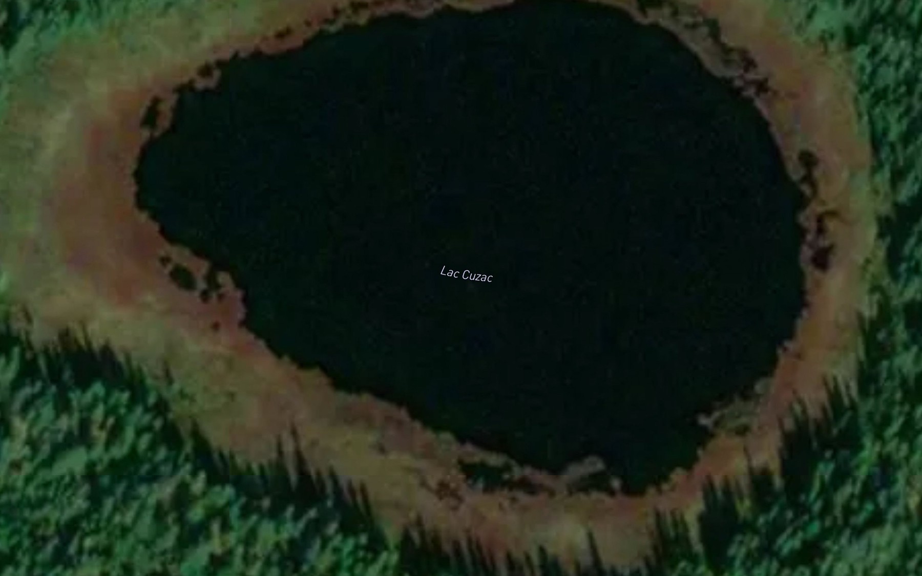 Satellite map of the Lac Cuzac