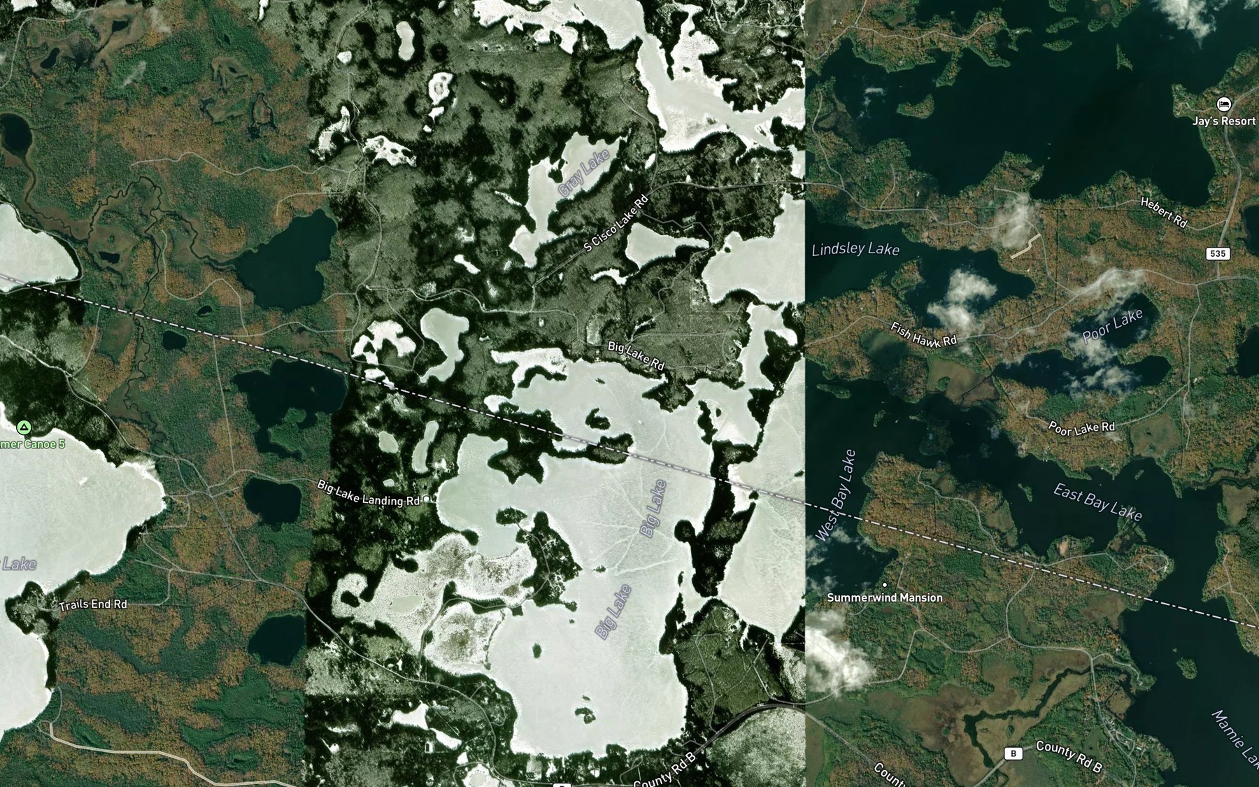 Satellite map of the Michigan Bay