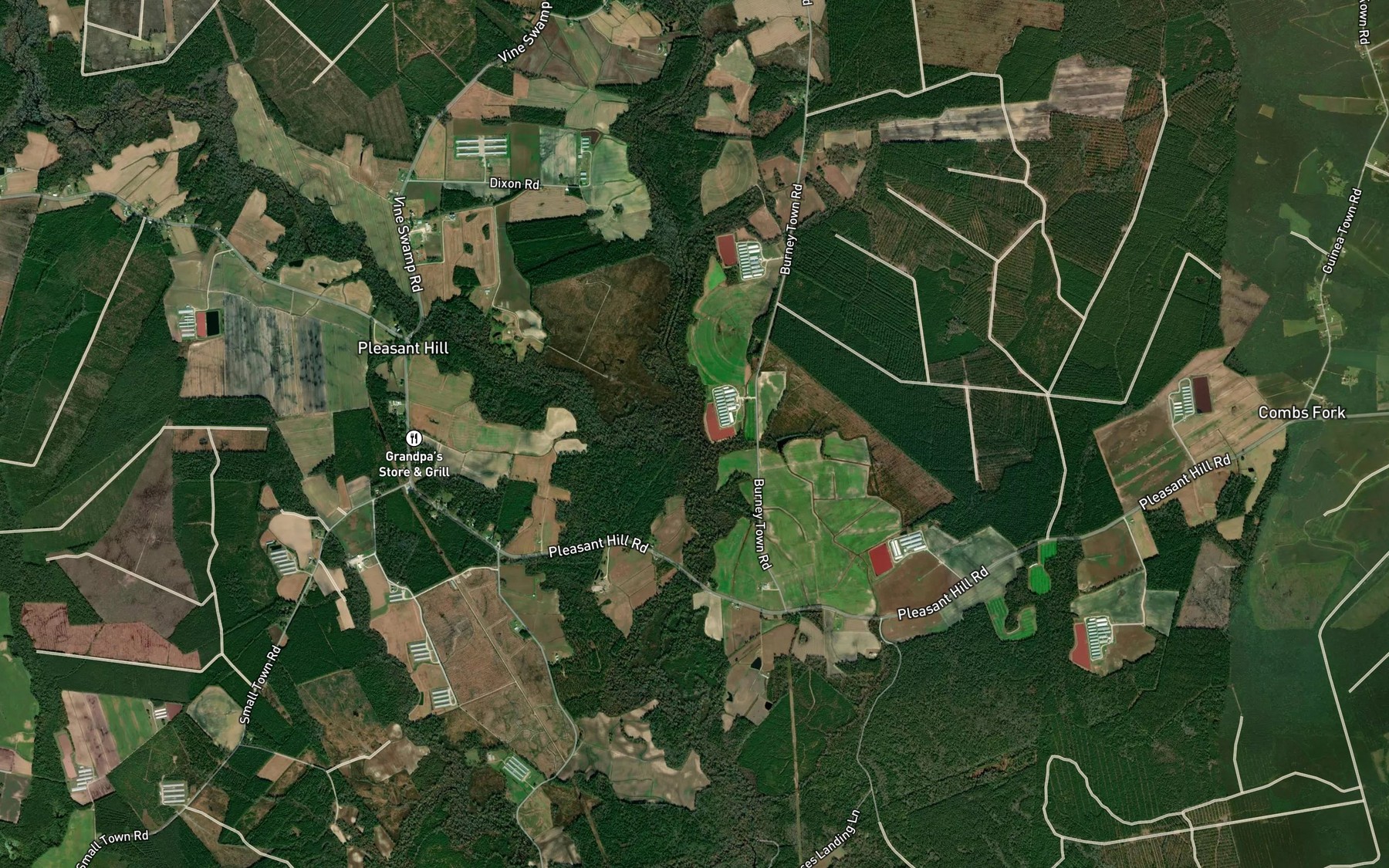 Satellite map of the Joshua Creek