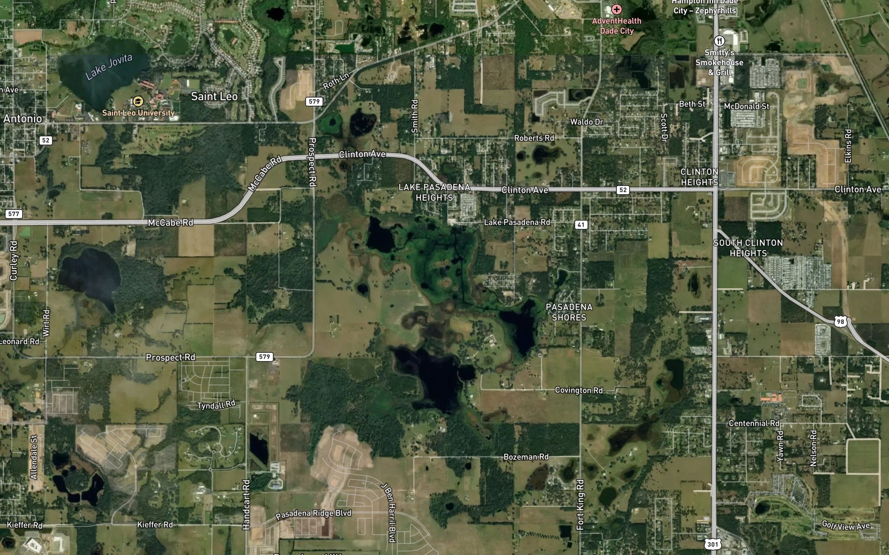 Satellite map of the Lake Pasadena