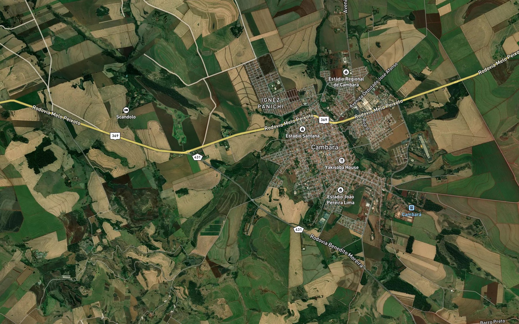 Satellite map of the Corrego Santa Cornelia